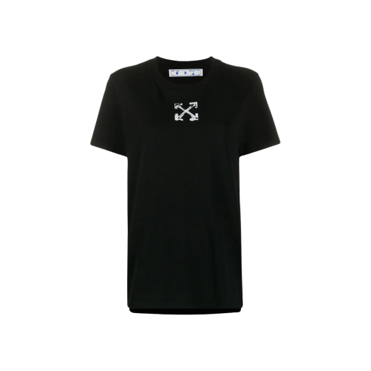 (W) 오프화이트 스프레이 애로우 로고 티셔츠 블랙 화이트