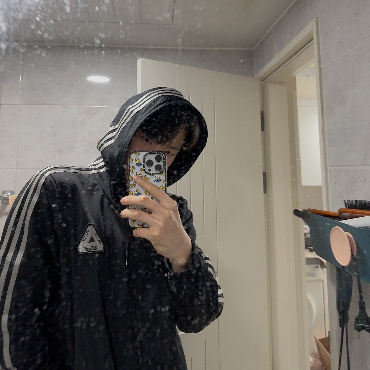 Palace x Adidas Hooded Firebird Track Top Black - 23SS 착용 스타일