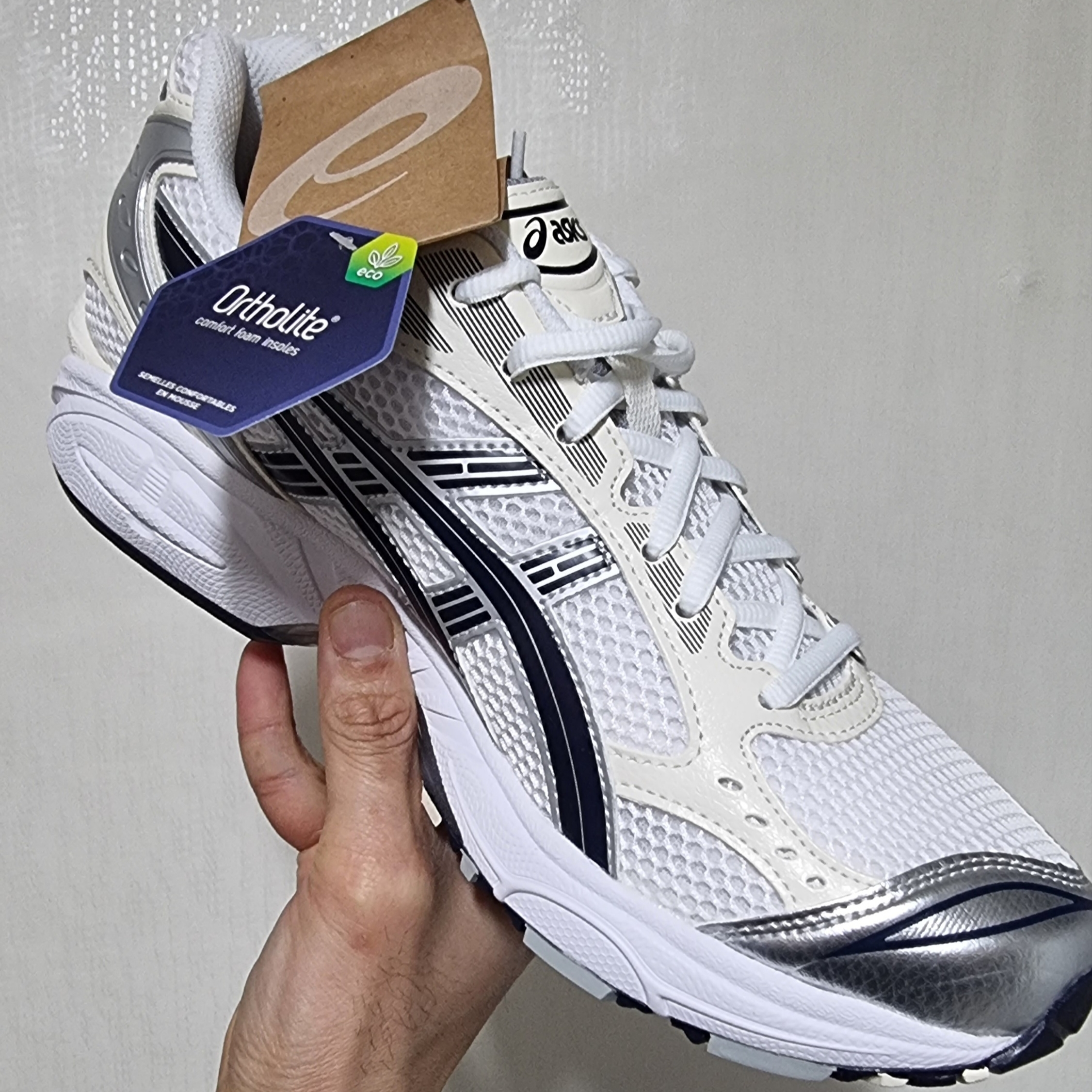(W) Asics Gel-Kayano 14 White Midnight 착용 스타일 - 3