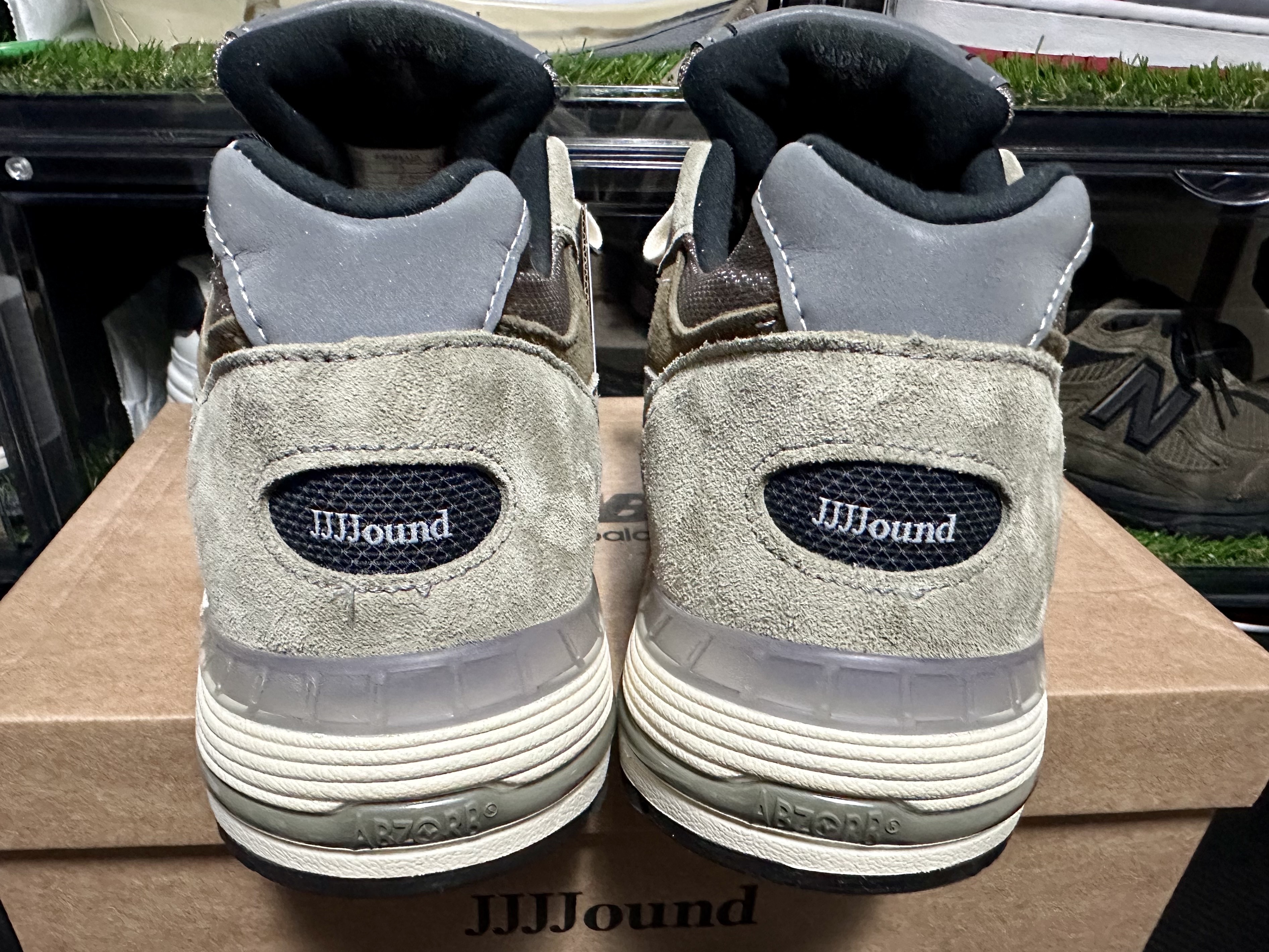 New Balance x JJJJound 991 Made in UK Grey, Jordan 1 High 85 Black White 착용 스타일 - 4