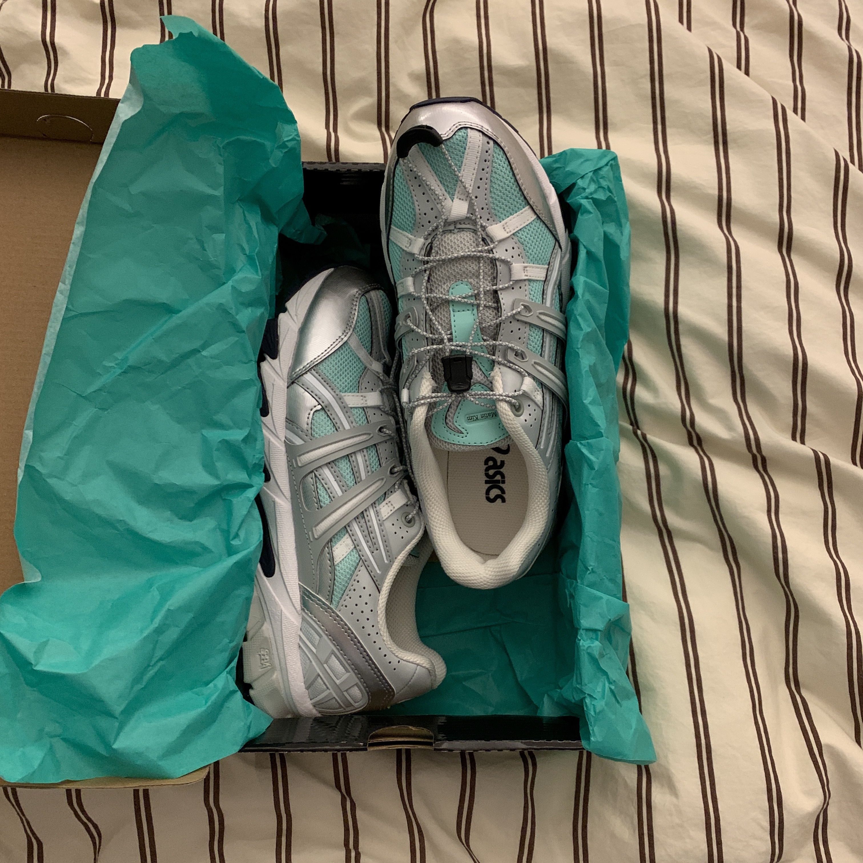 (W) Asics x Matin Kim Gel-Sonoma 15-50 Oasis Green Pure Silver 착용 스타일 - 4
