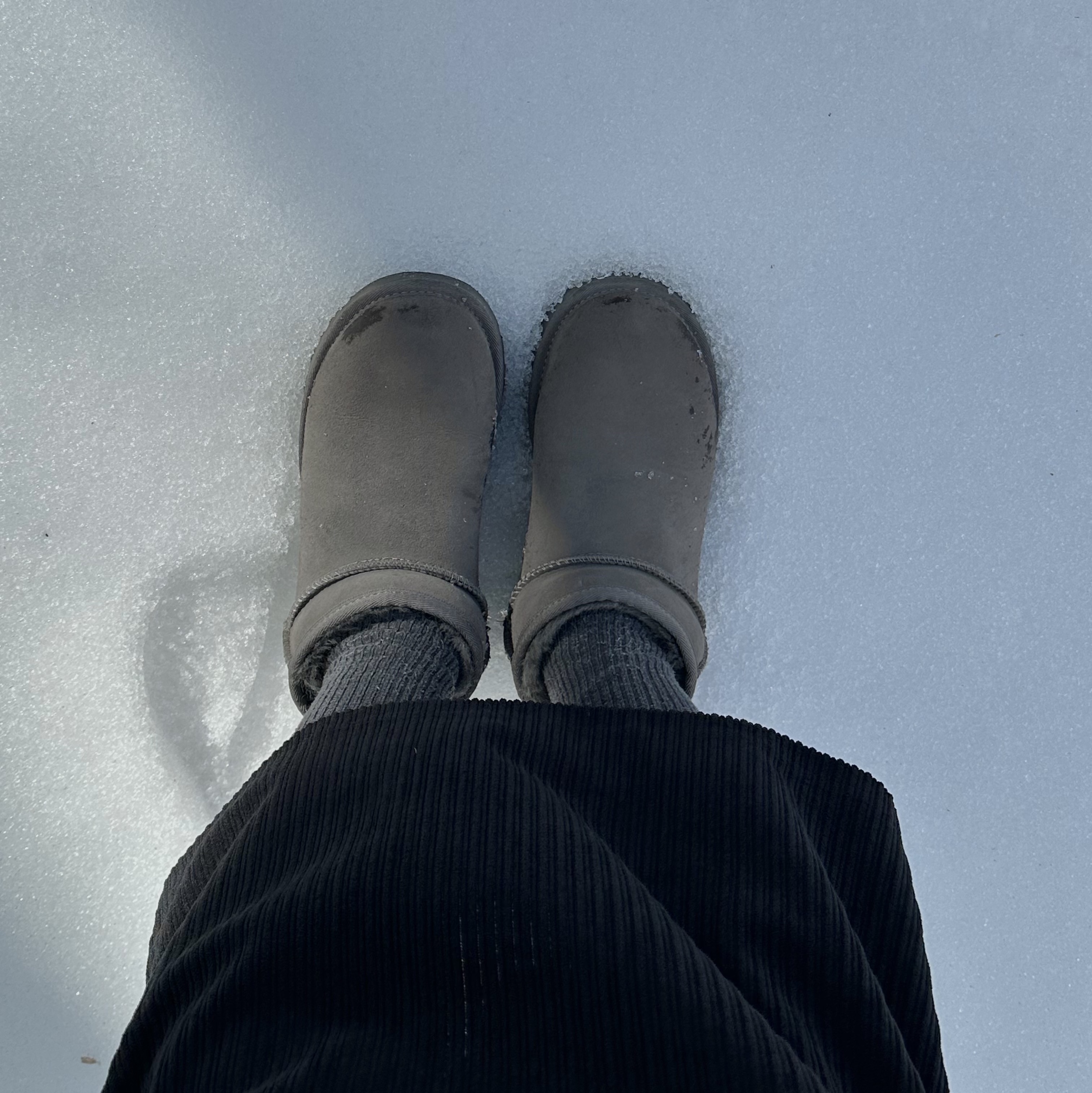 (W) UGG Classic Ultra Mini Boots Grey 착용 스타일
