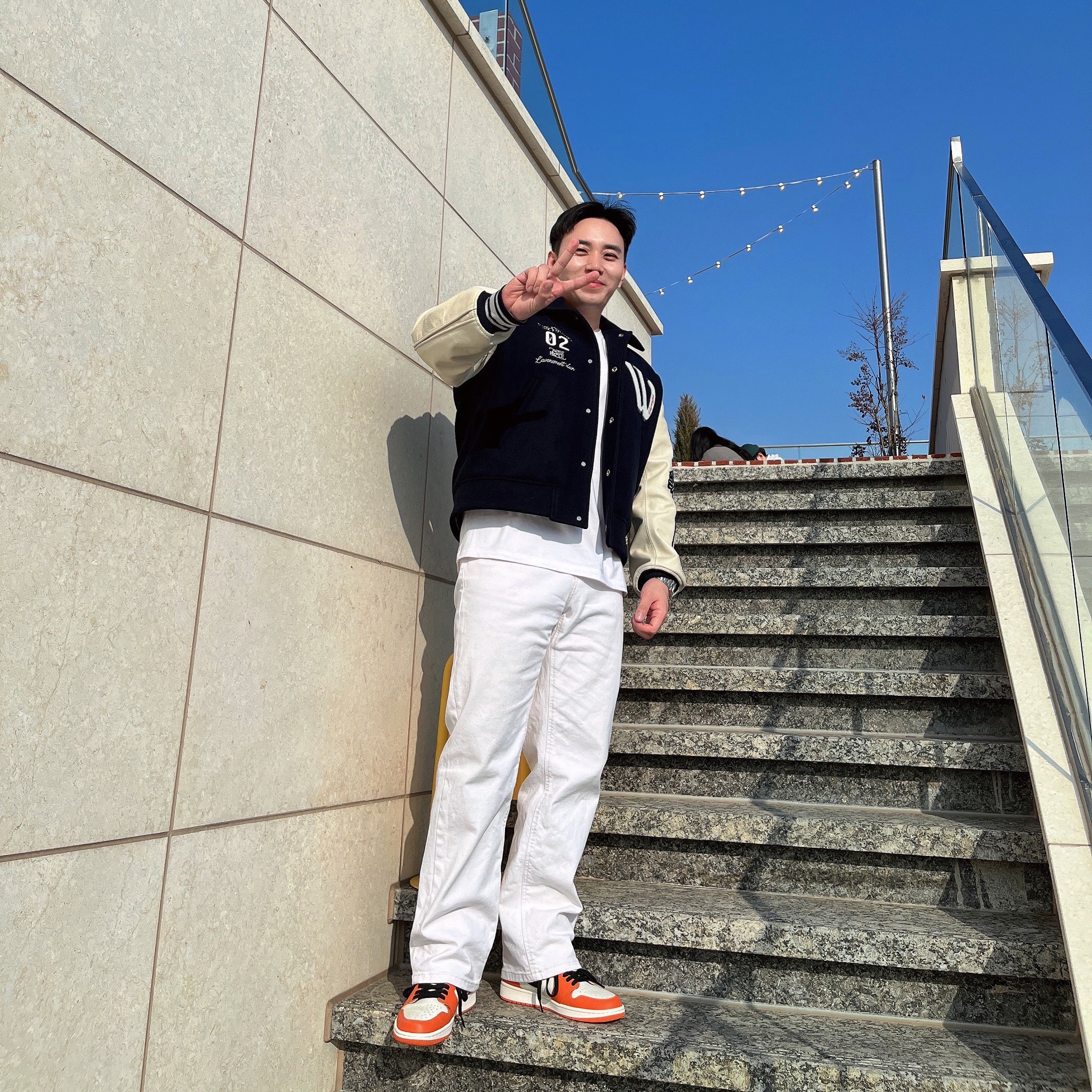 Jordan 1 Retro High OG Reverse Shattered Backboard, Wooyoungmi Varsity Jacket Navy - 22SS 착용 스타일