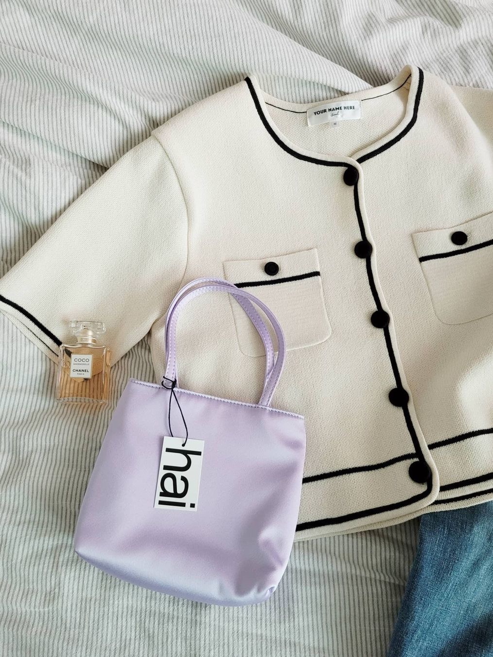 Hai Little Silk Bag Lilac 착용 스타일