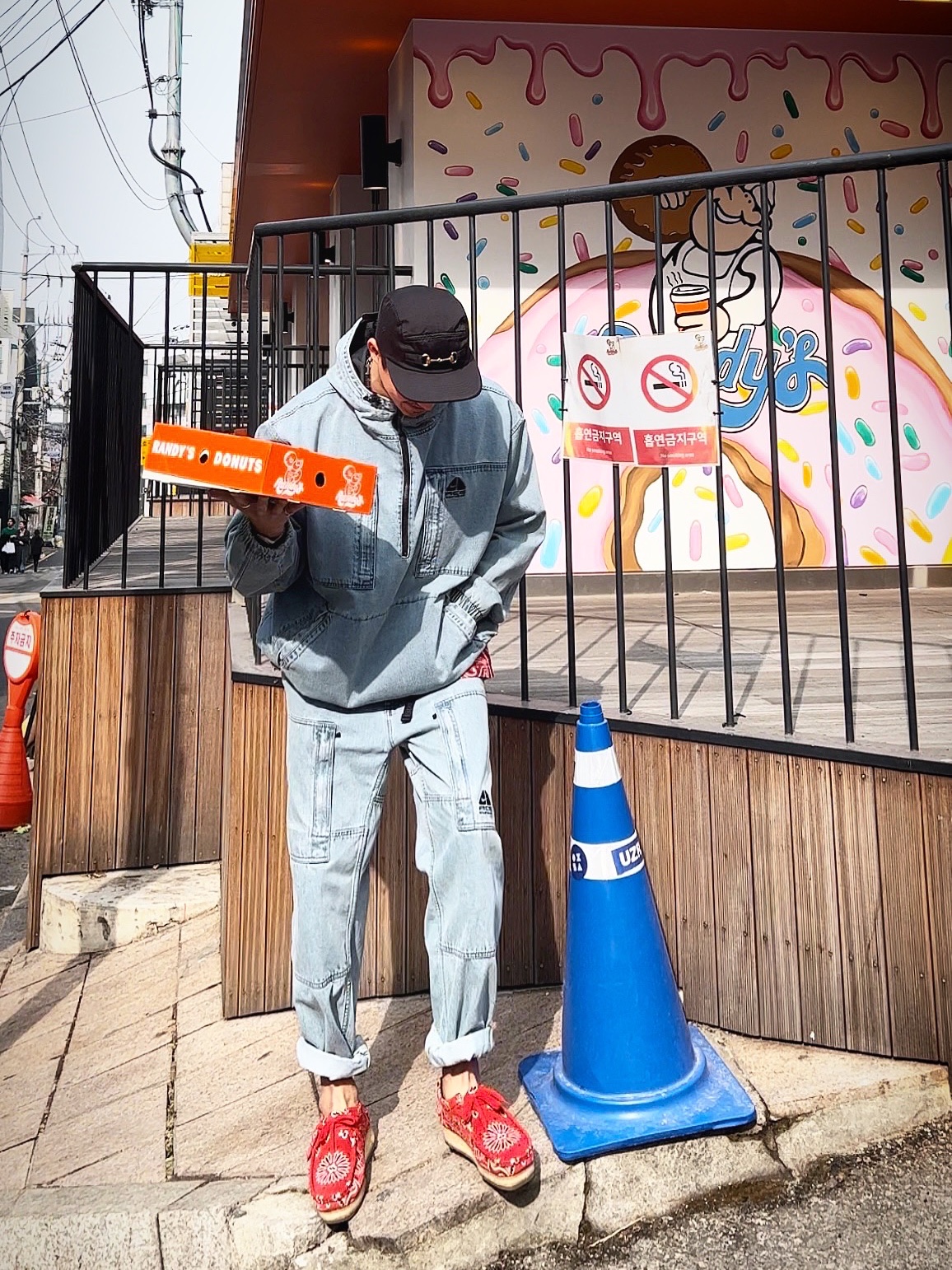 Supreme x Nike ACG Denim Pullover Washed Blue - 22FW, Supreme x Nike ACG Belted Denim Pants Washed Blue - 22FW 착용 스타일 - 1