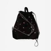 Saenginstudios Women Universe Suede Chain Bag Black