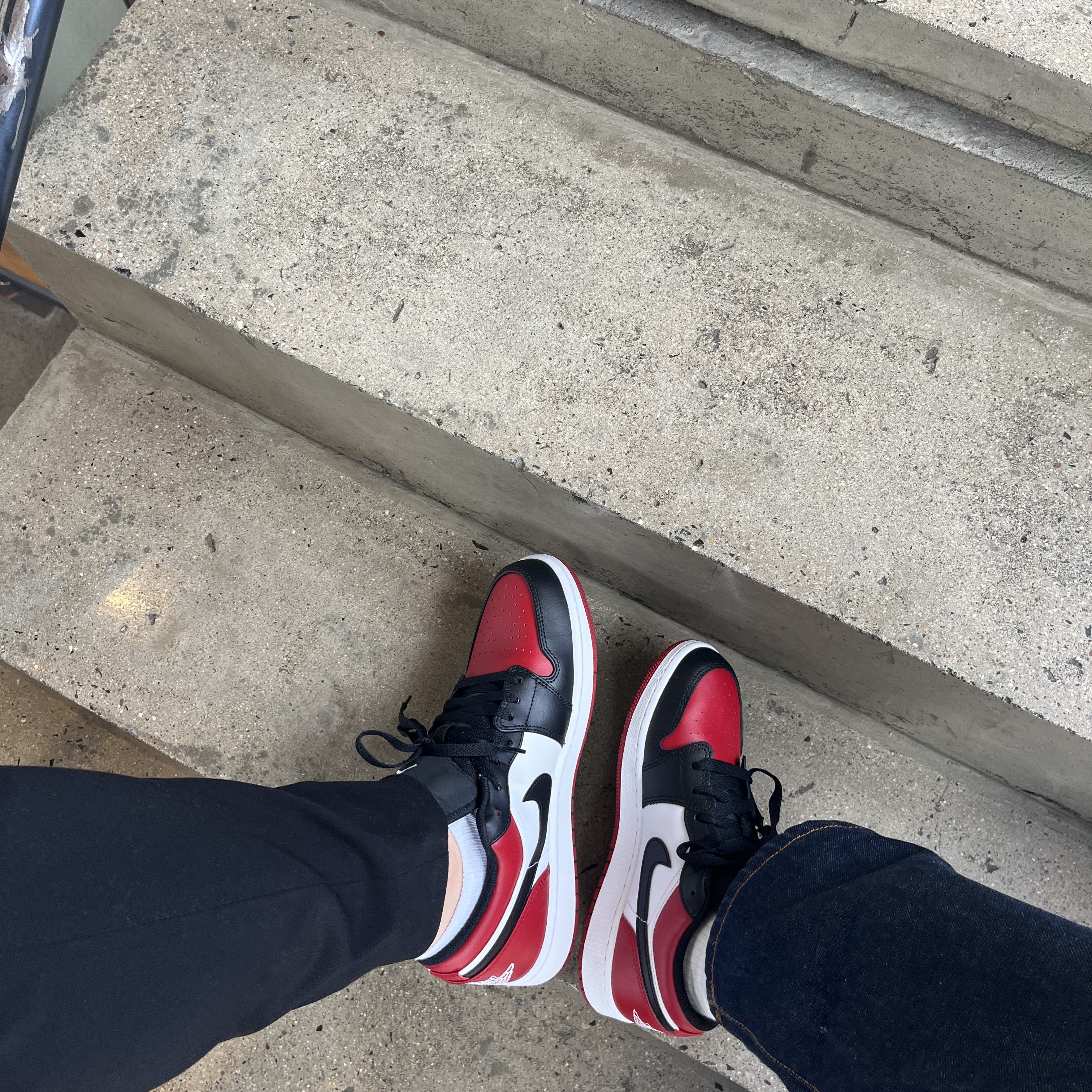 (GS) Jordan 1 Low Bred Toe, Jordan 1 Low Bred Toe 착용 스타일