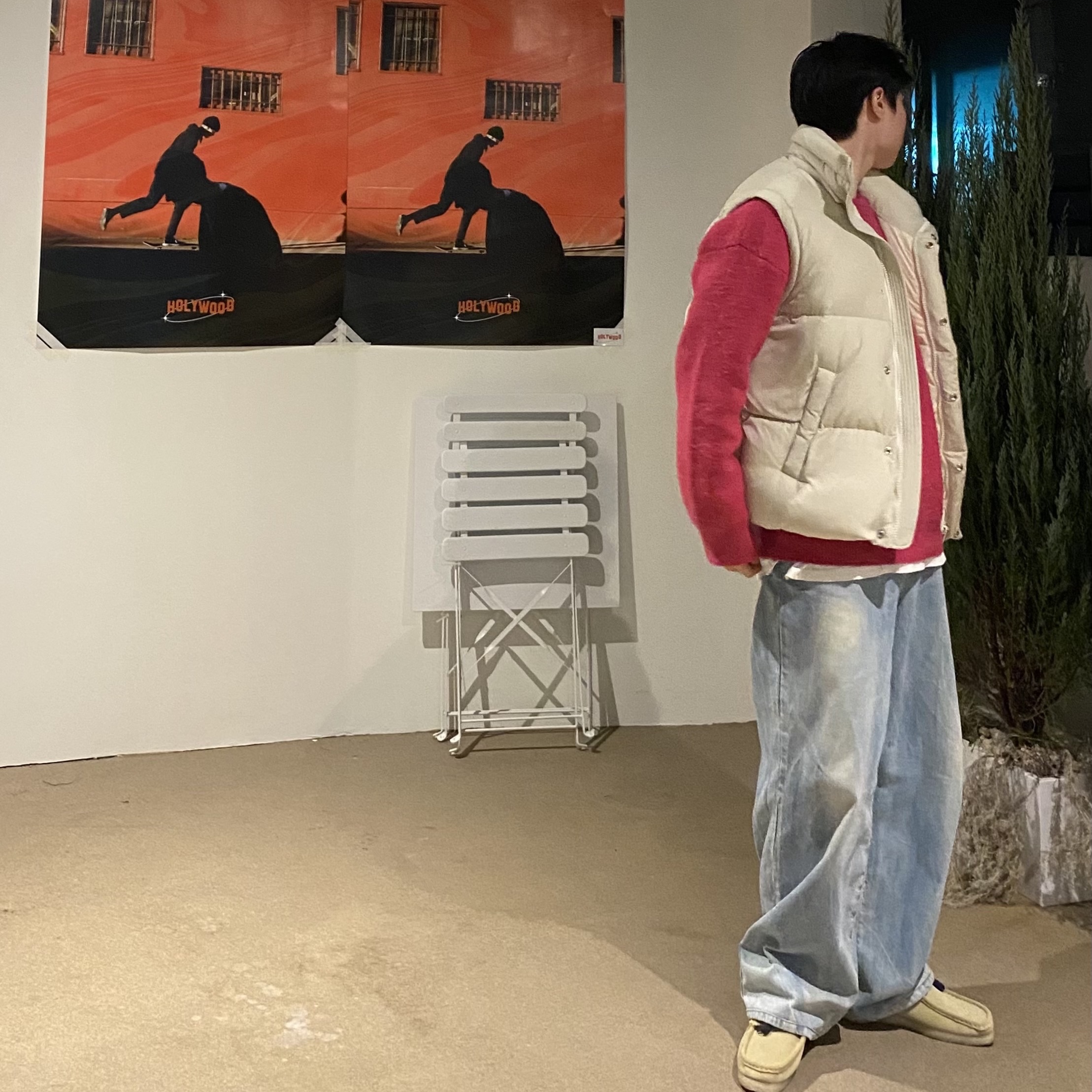 Diesel Polygiene Viraloff Rolf Real Down Vest Black, Clarks Wallabee Maple Suede 착용 스타일 - 1