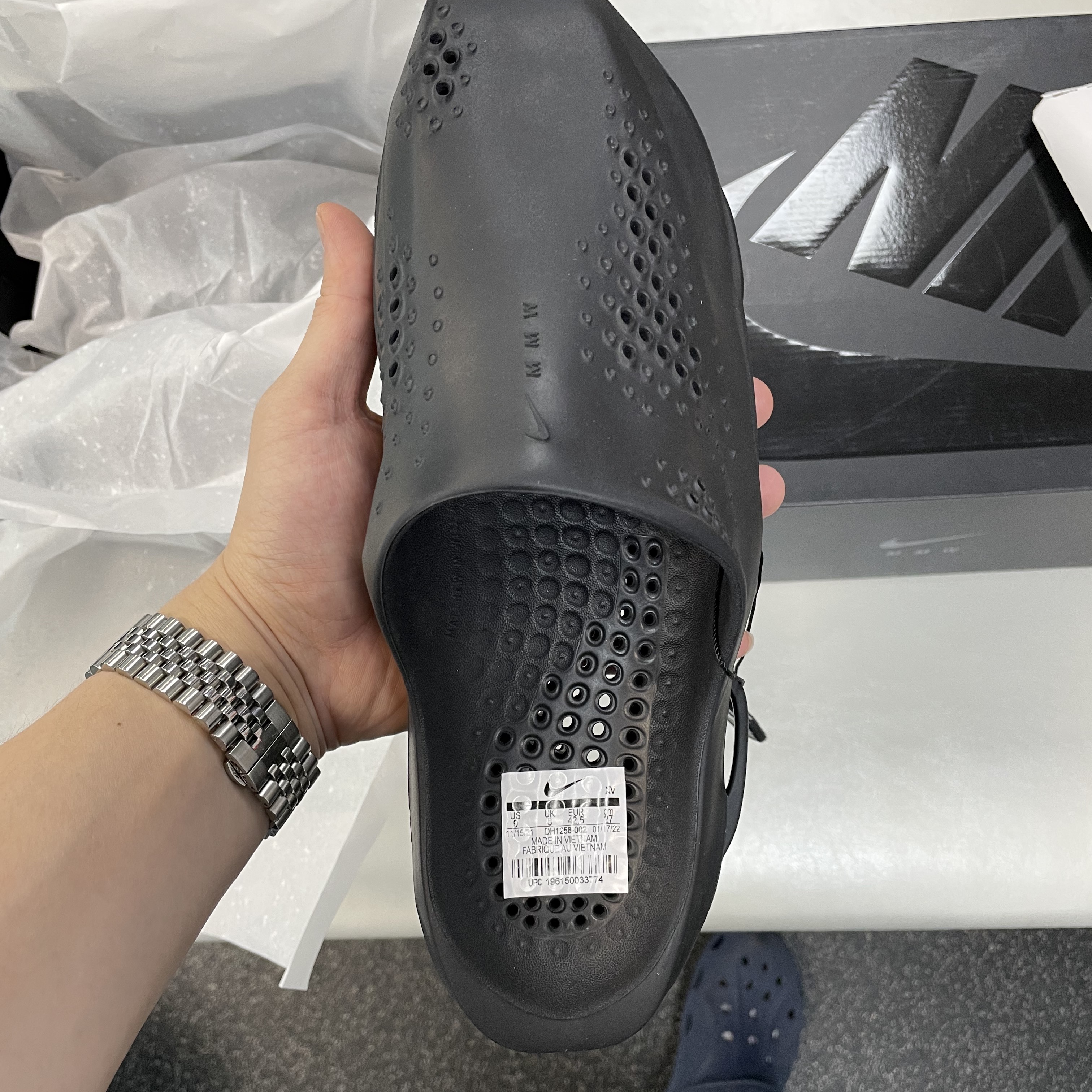 Nike x Matthew M Williams 005 Slide Black 착용 스타일 - 1