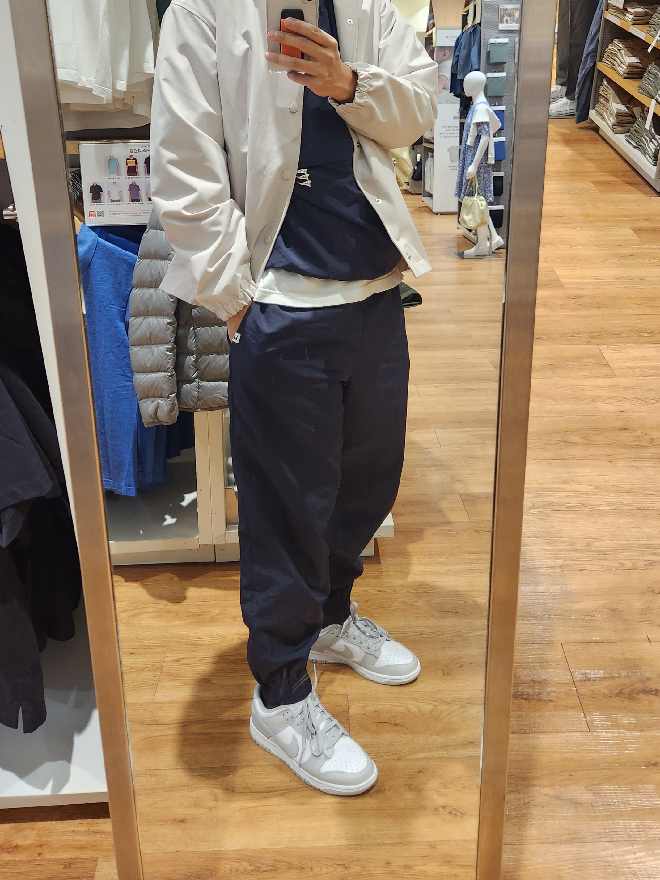 Nike Dunk Low Retro Grey Fog 착용 스타일 - 2