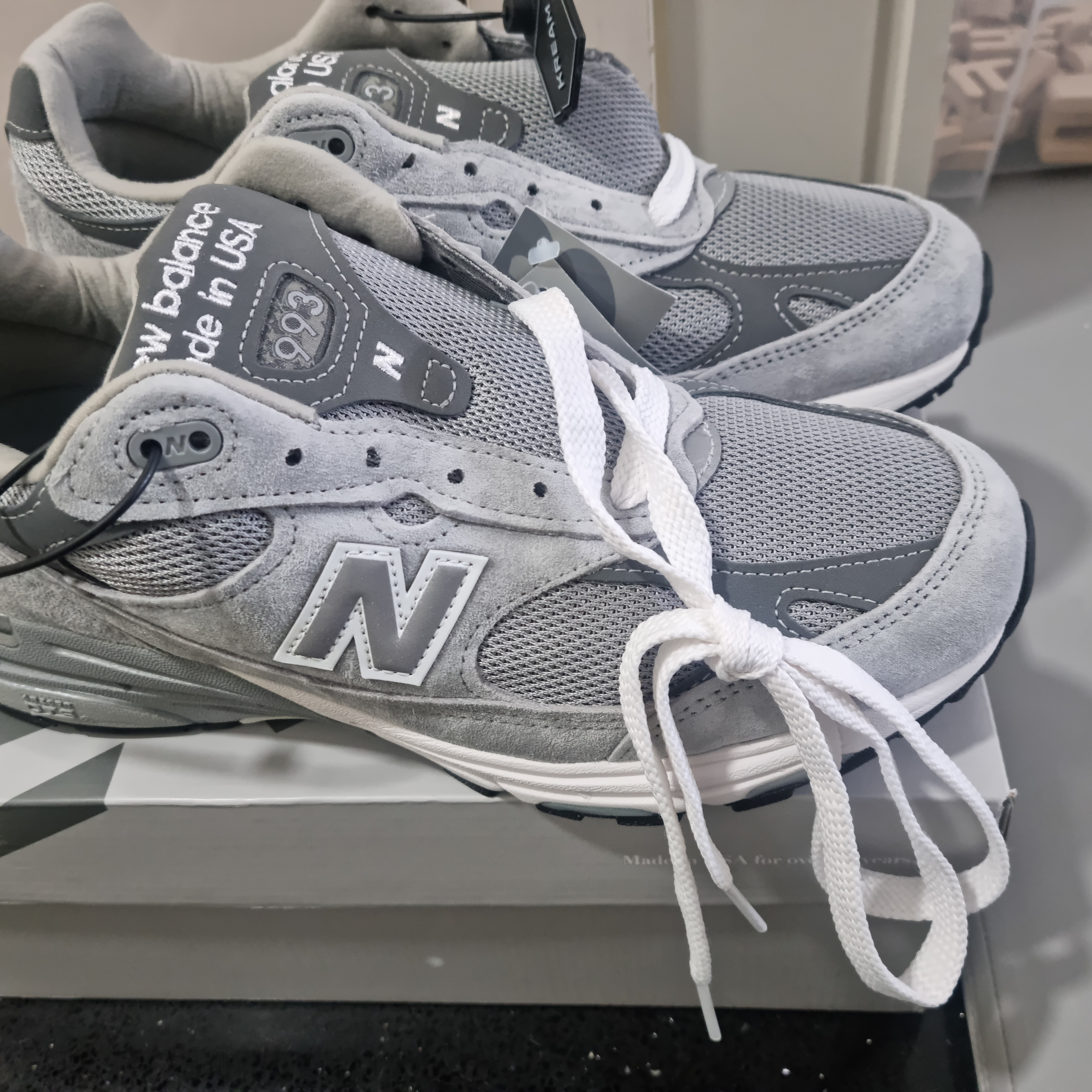 New Balance 993 Made in USA Grey - D Standard 착용 스타일 - 2
