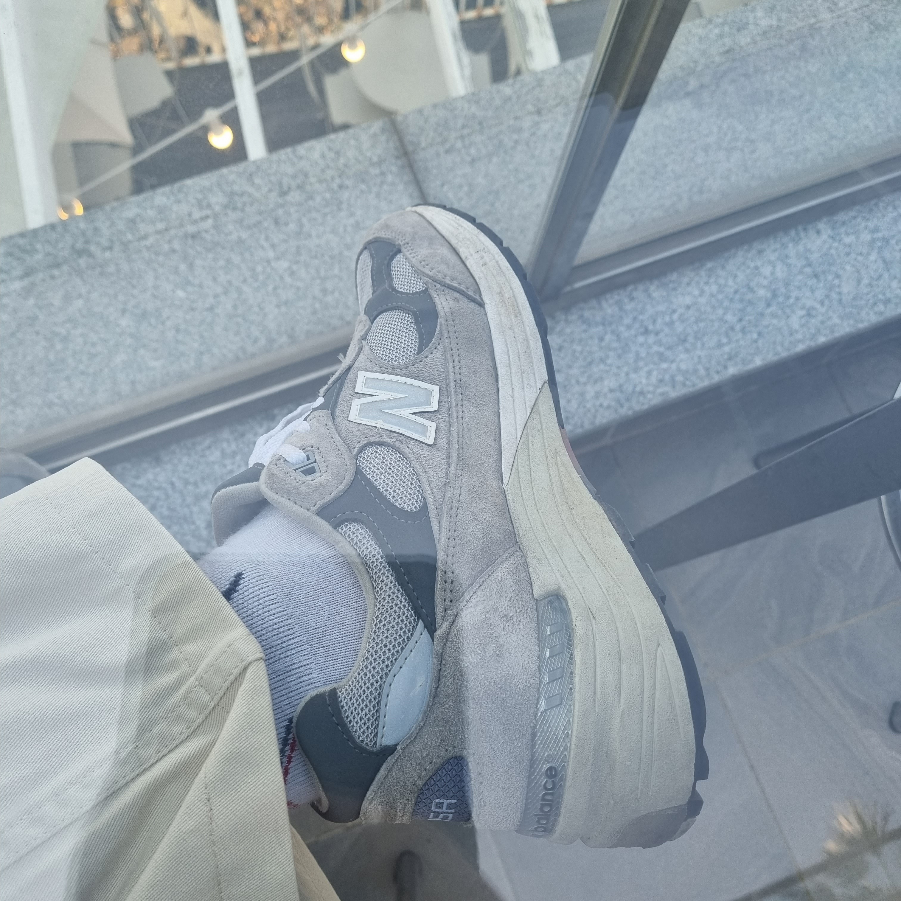 New Balance 992 Made in USA Grey - D Standard 착용 스타일 - 1