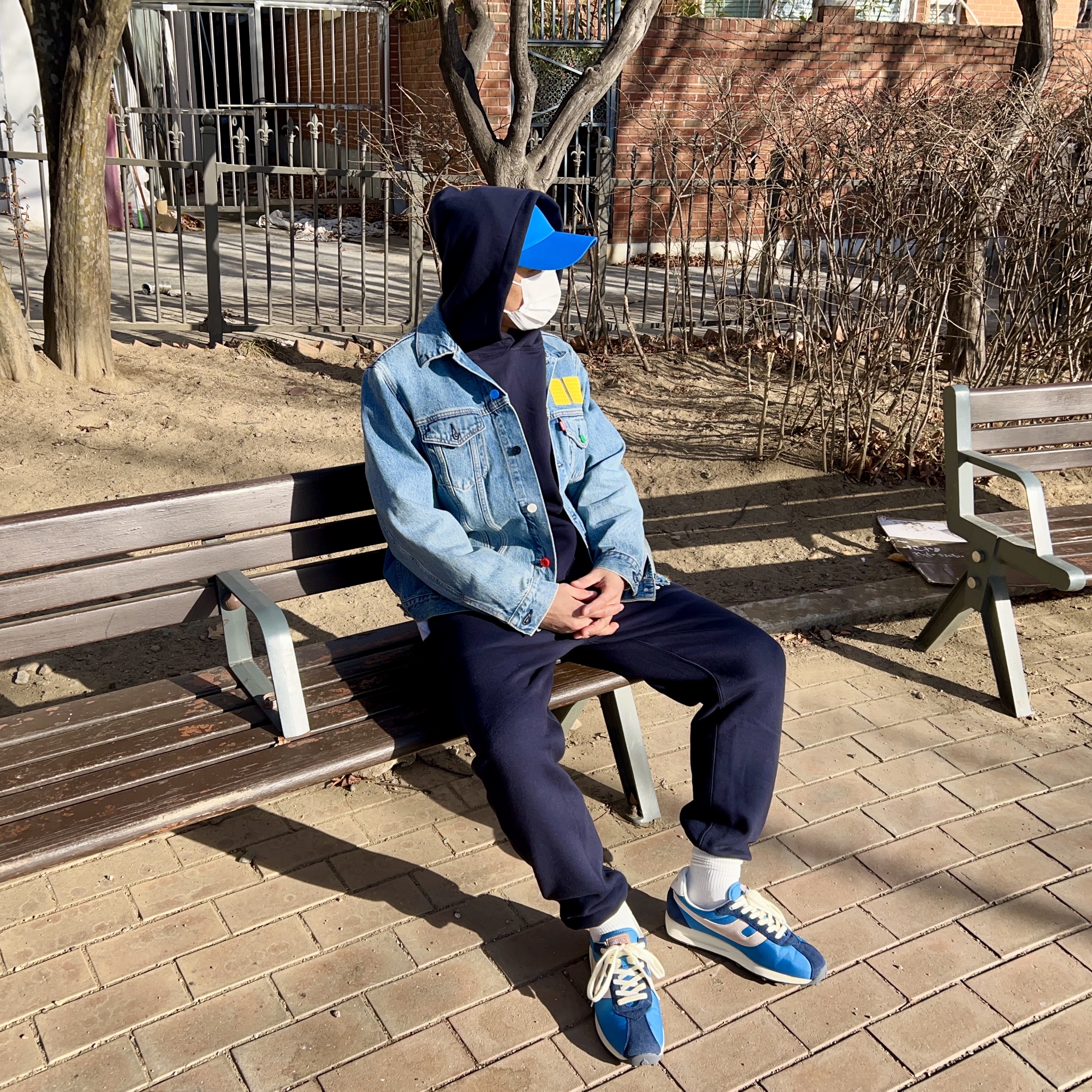 IAB Studio Hoodie Navy - 21SS, IAB Studio Sweatpants Navy - 21SS 착용 스타일 - 1