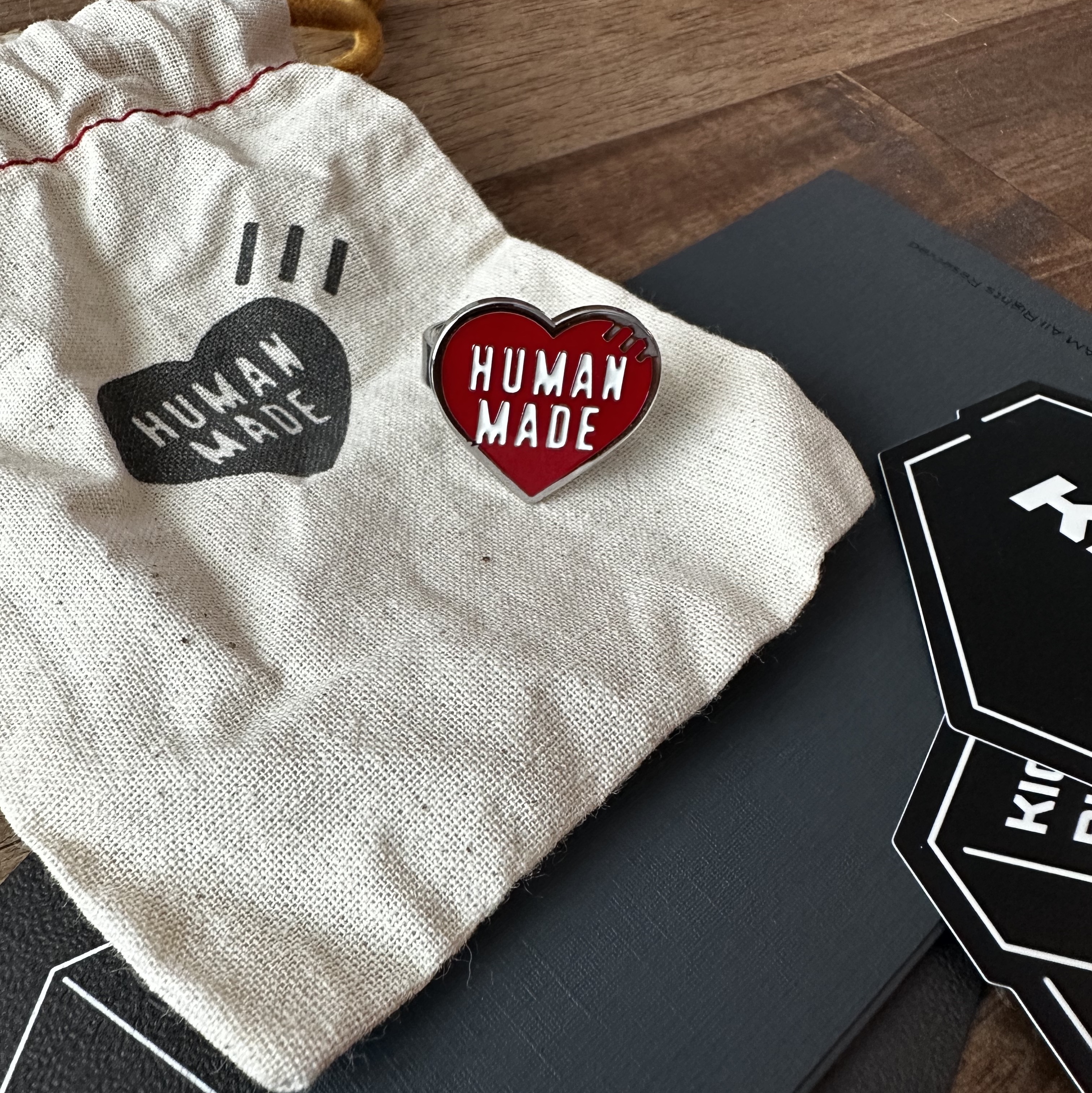 Human Made Heart Ring Red 착용 스타일