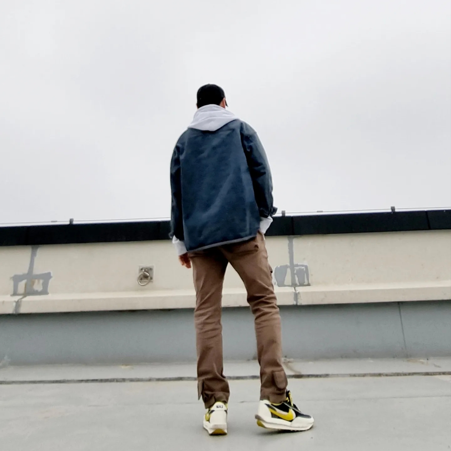 Nike x Sacai x Undercover LDWaffle Black Bright Citron, Grailz Flight Pocket Pants Tan 착용 스타일 - 4