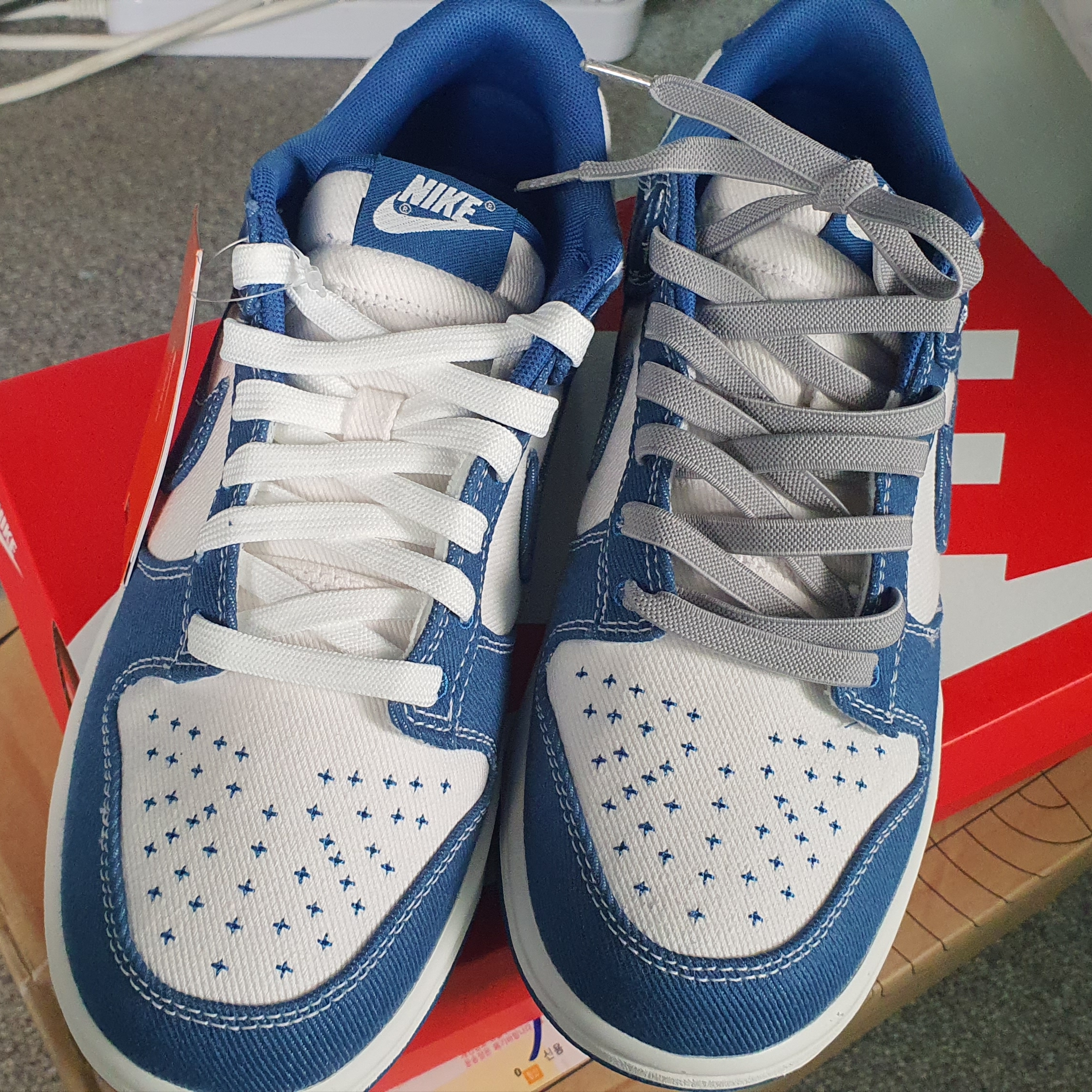 Nike Dunk Low Retro SE Industrial Blue 착용 스타일 - 2