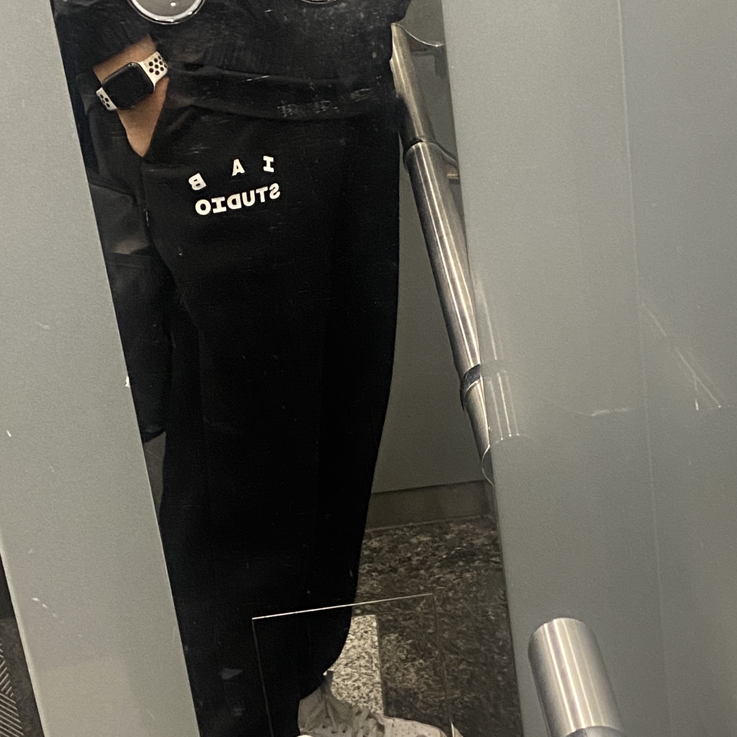 IAB Studio Sweatpants Black White - 23SS 착용 스타일