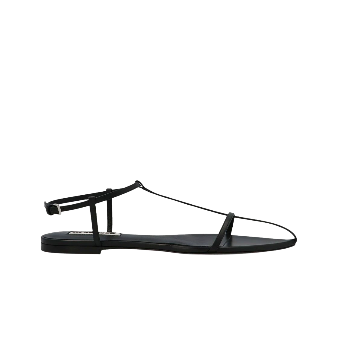(W) 질 샌더 포인티드 토 레더 플랫 샌들 블랙((W) Jil Sander Pointed Toe Leather Flat Sandal Black)