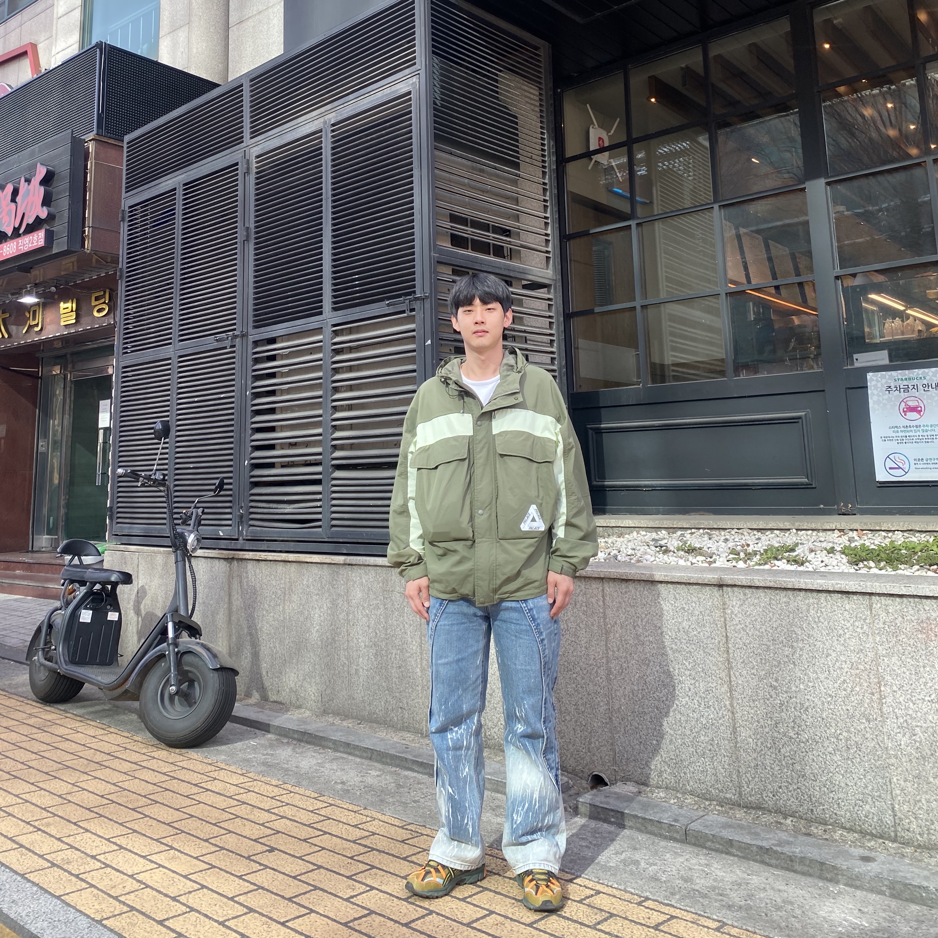 Palace Gone Fishing Jacket Olive - 23SS, Asics x Andersson Bell Gel-Sonoma 15-50 Olive Oil Dark Brown 착용 스타일