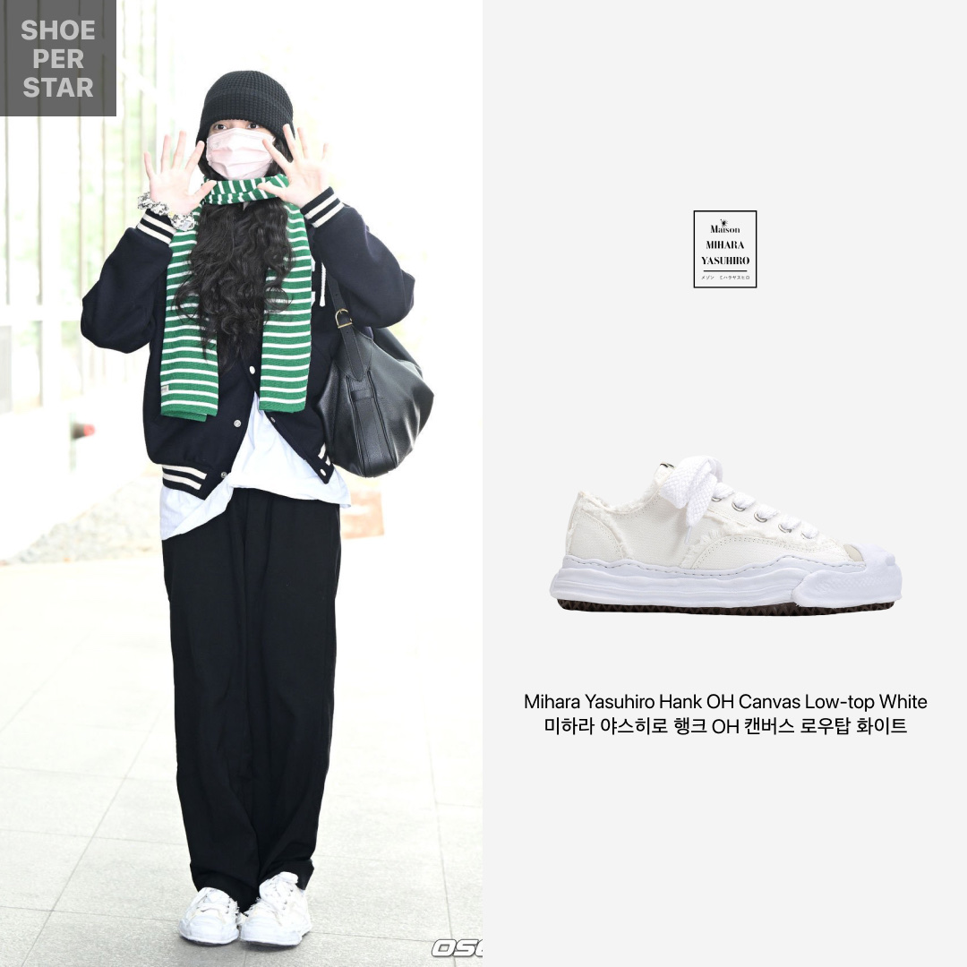 Maison Mihara Yasuhiro Hank OG Sole OH Canvas Low-top Sneakers White 착용 스타일 - 1