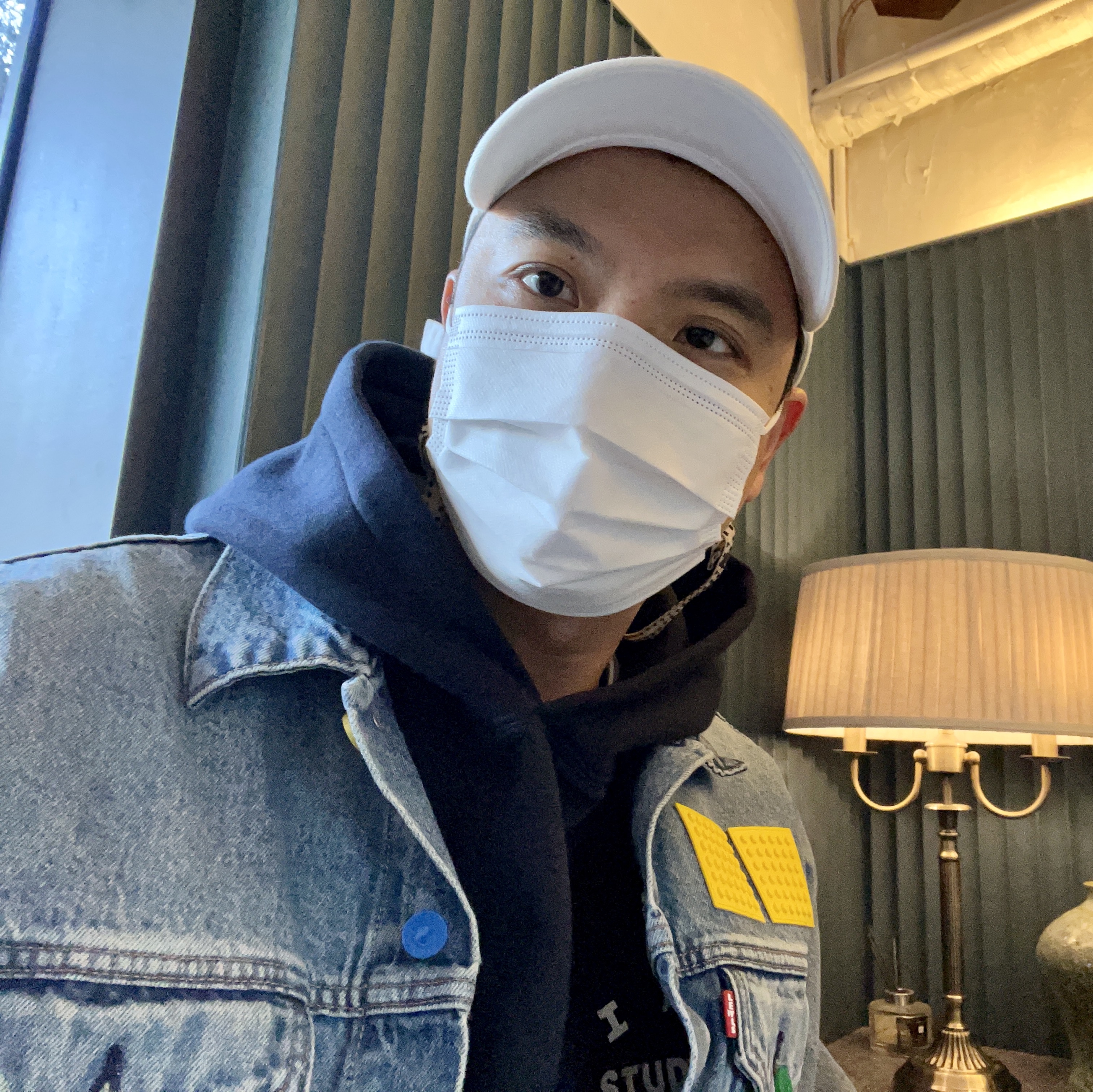 Nike H86 Korea Cap White, IAB Studio Hoodie Navy - 21SS 착용 스타일 - 2