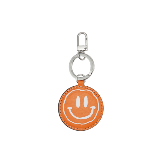 Ganni Off-white Smiley Banner Handle Keychain in Black