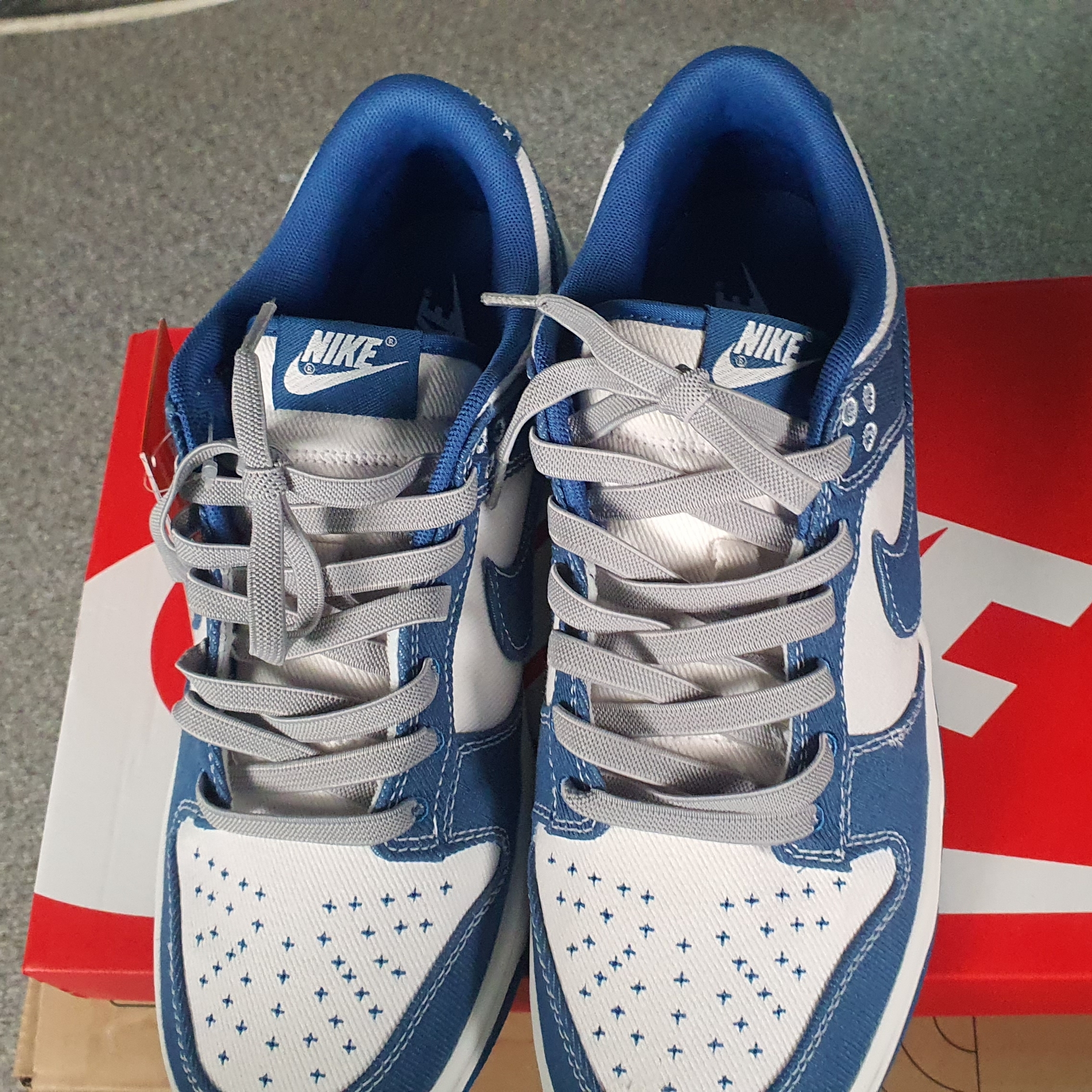Nike Dunk Low Retro SE Industrial Blue 착용 스타일 - 1