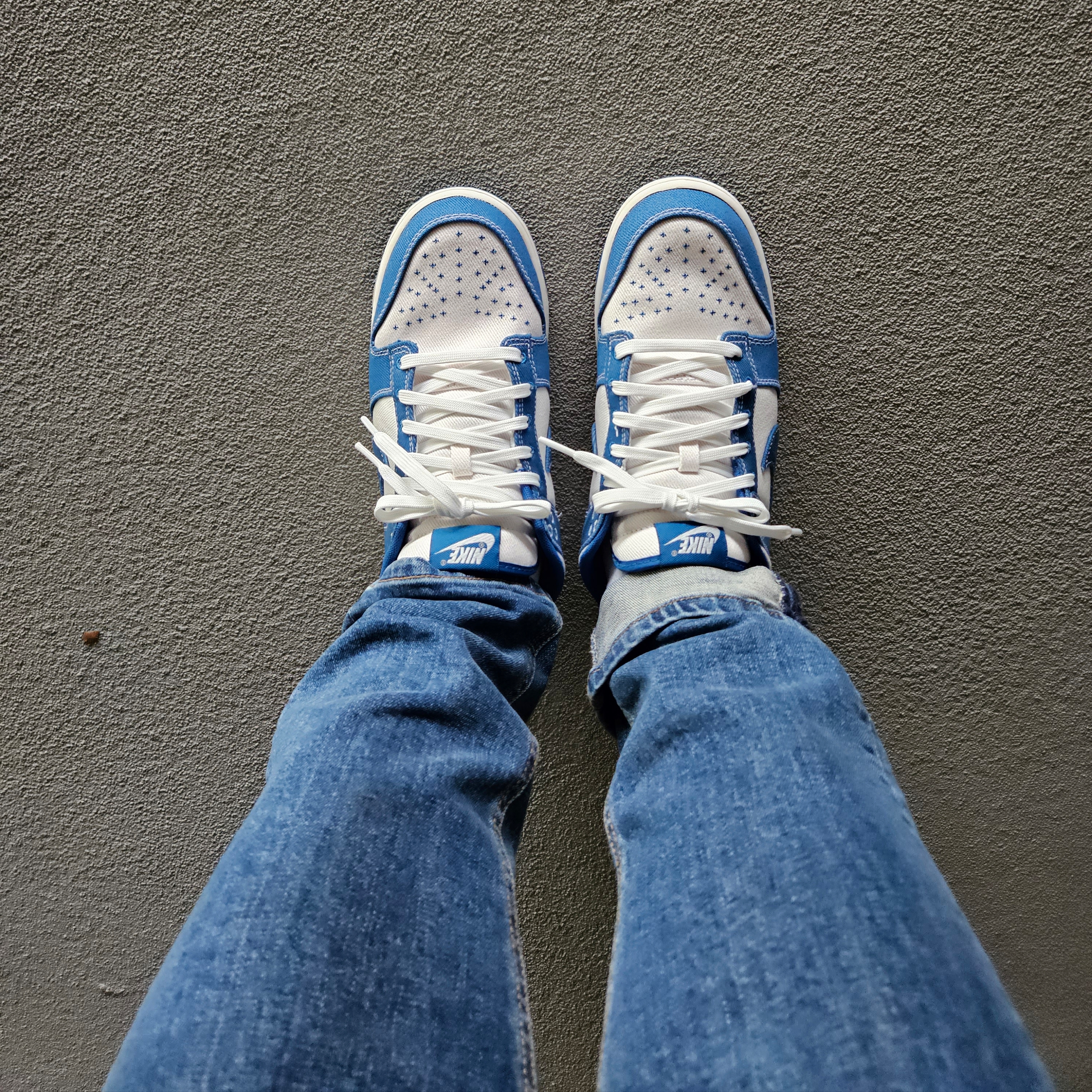 Nike Dunk Low Retro SE Industrial Blue 착용 스타일