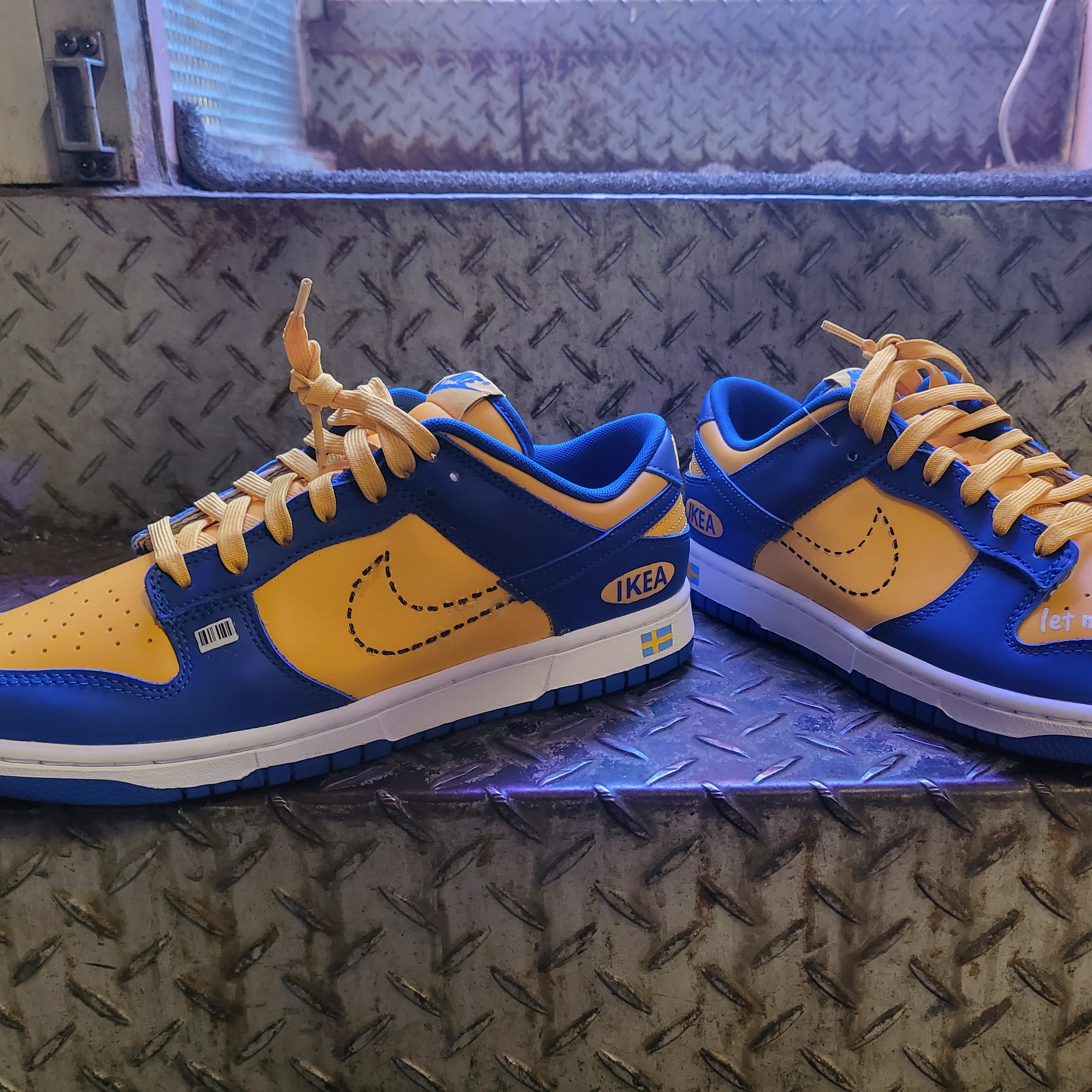 Nike Dunk Low Retro Blue Jay and University Gold 착용 스타일 - 2