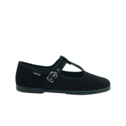(W) Victoria Shoes Chico Sandalia Antelina Negro