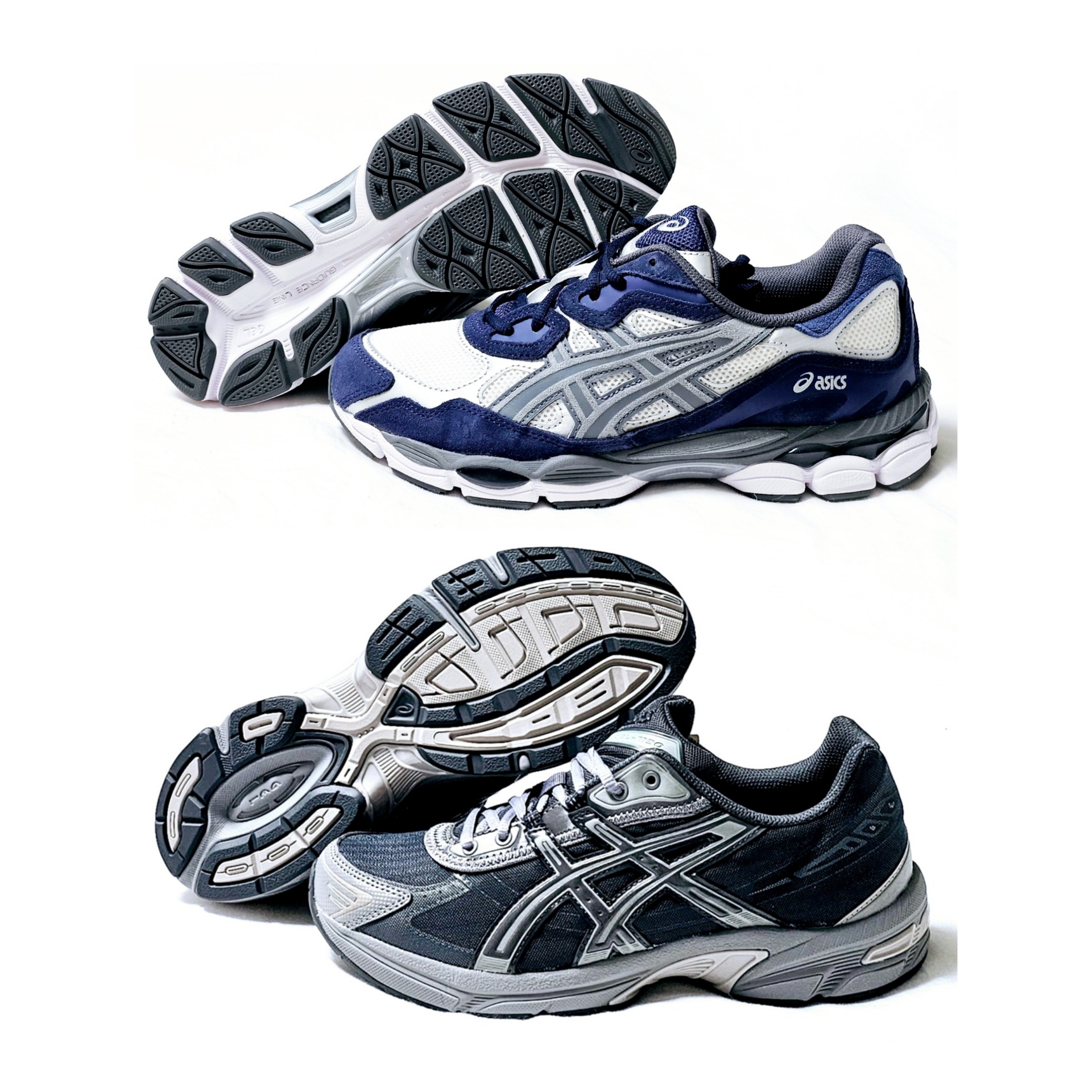 Asics Gel-1130 RE Obsidian Grey, Asics Gel-NYC Cream Steel Grey 착용 스타일