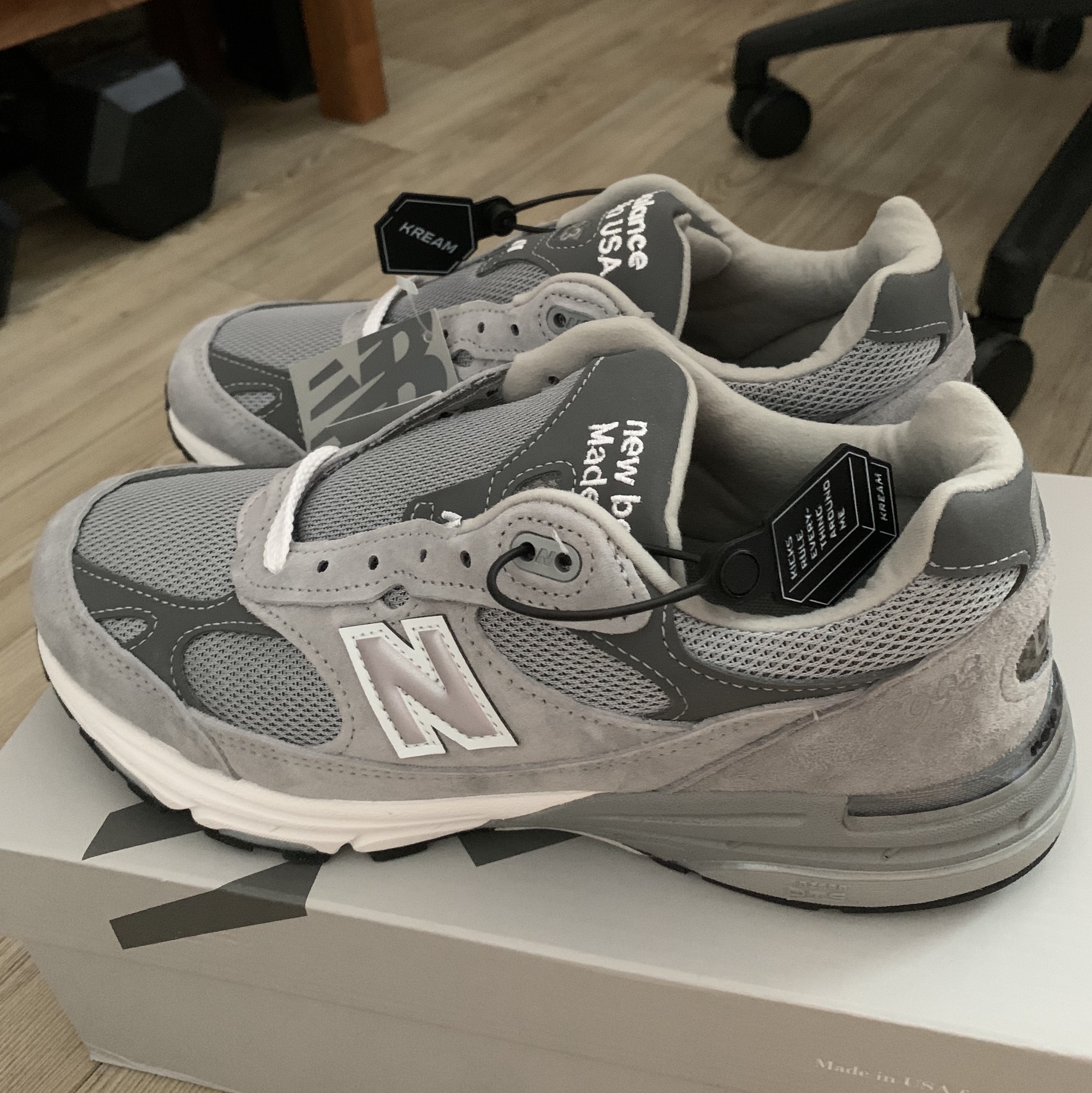 New Balance 993 Made in USA Grey - D Standard 착용 스타일 - 3