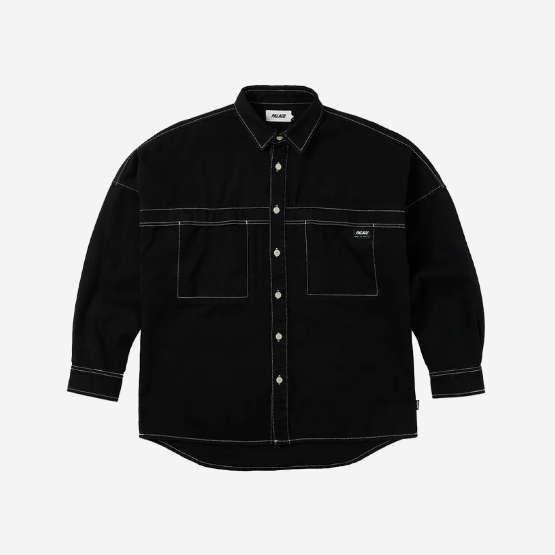 Palace Stitch Up Drop Shoulder Shirt Black - 23SS 상세 이미지 1