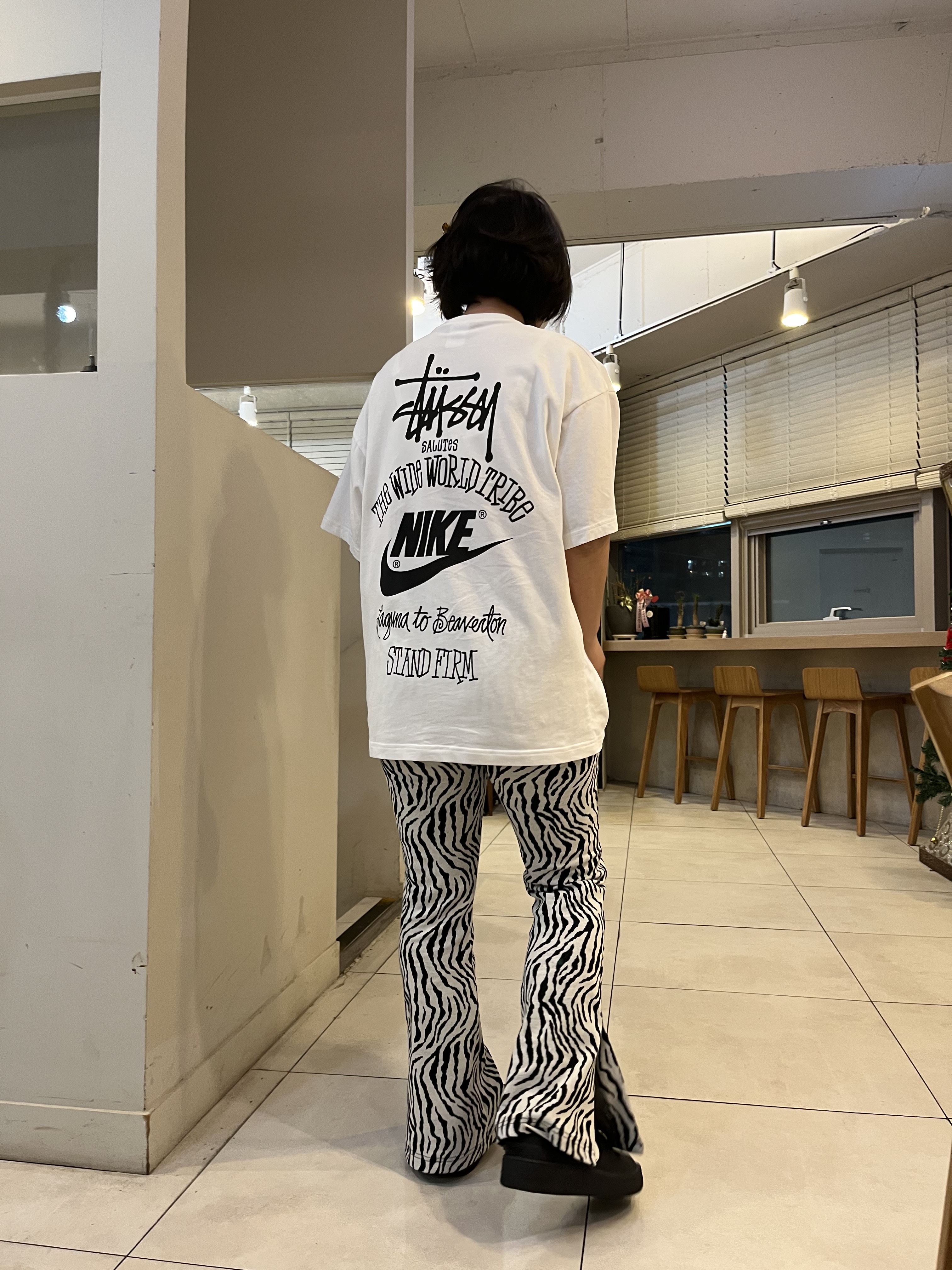 Nike x Ambush Air Force 1 Low SP Black, Nike x Stussy T-Shirt White (DV1774-100) 착용 스타일 - 2