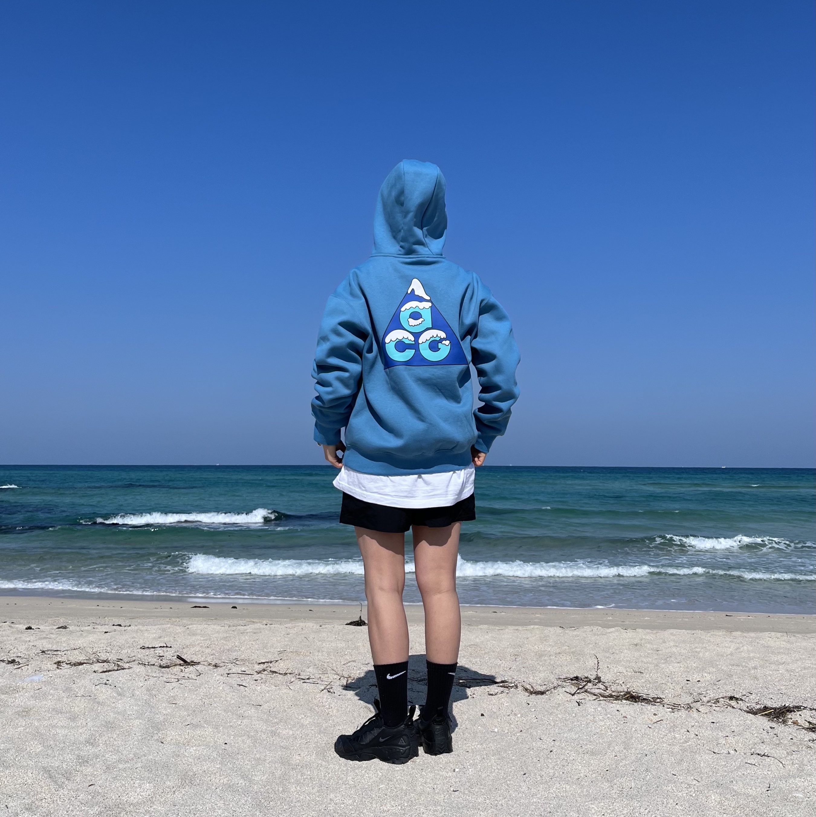 Nike ACG Therma-Fit Full Zip Graphic Hoodie Dutch Blue, Nike ACG Air Mada Black 착용 스타일 - 2