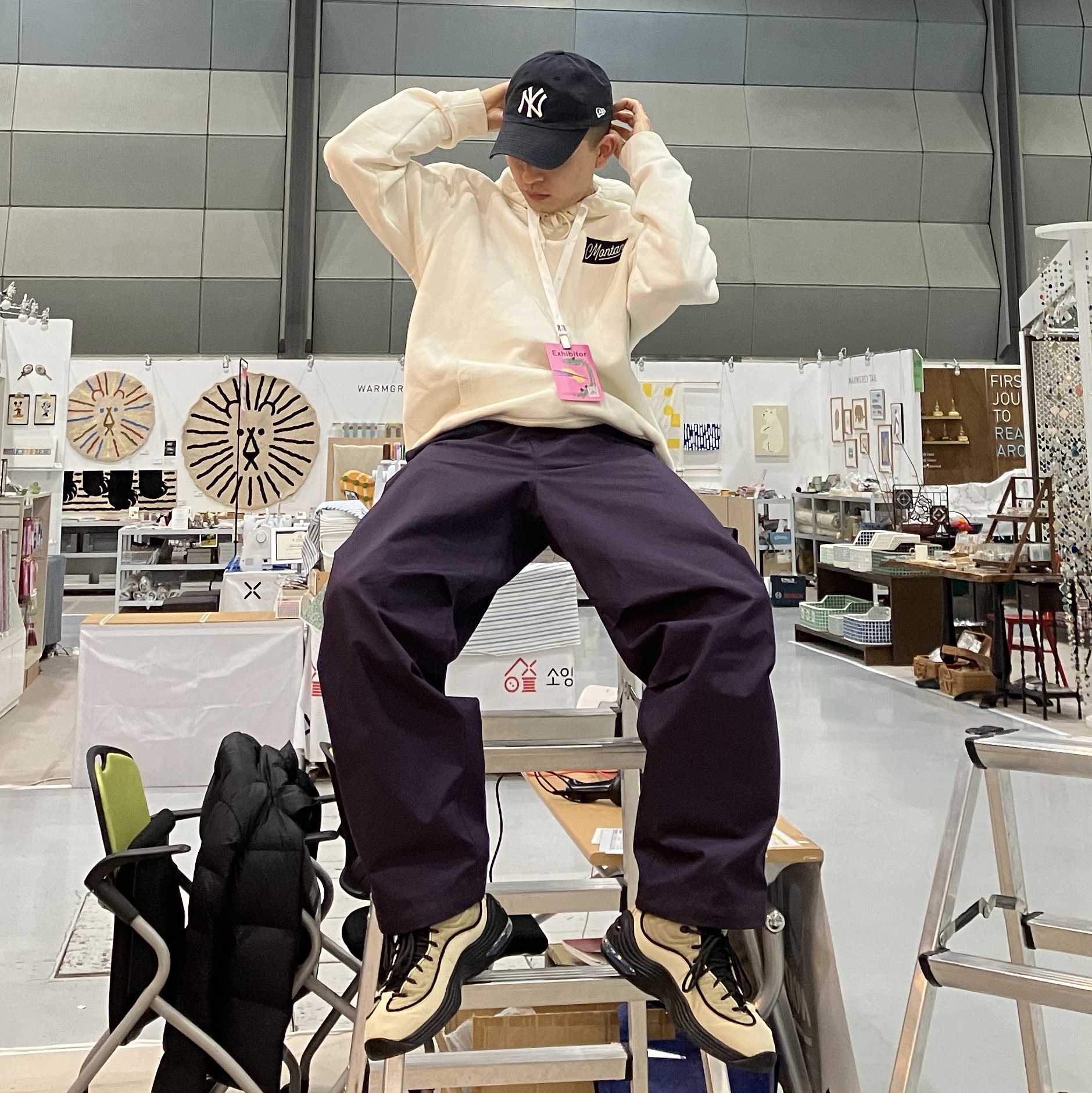 Nike x Stussy Air Penny II Rattan and Limestone 착용 스타일