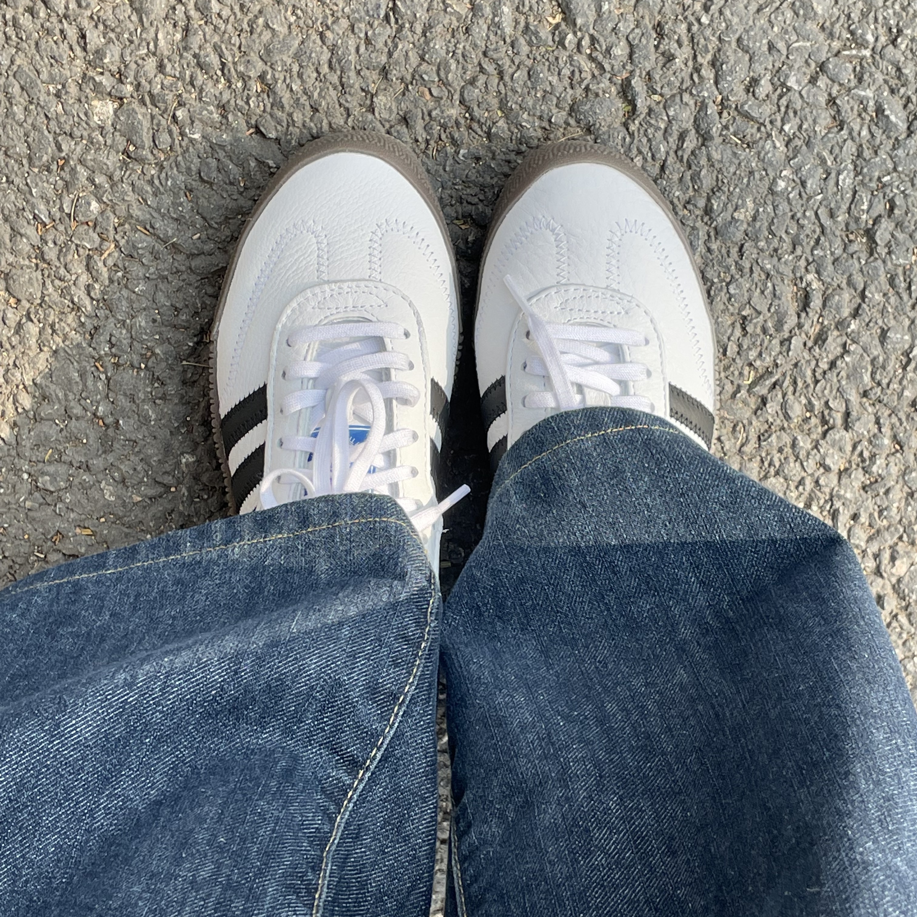 (W) Adidas Sambarose White Black Gum 착용 스타일