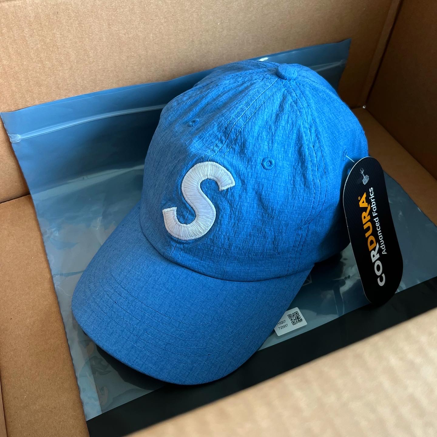 Supreme Cordura Ripstop S Logo 6-Panel Royal - 23SS 착용 스타일 - 1