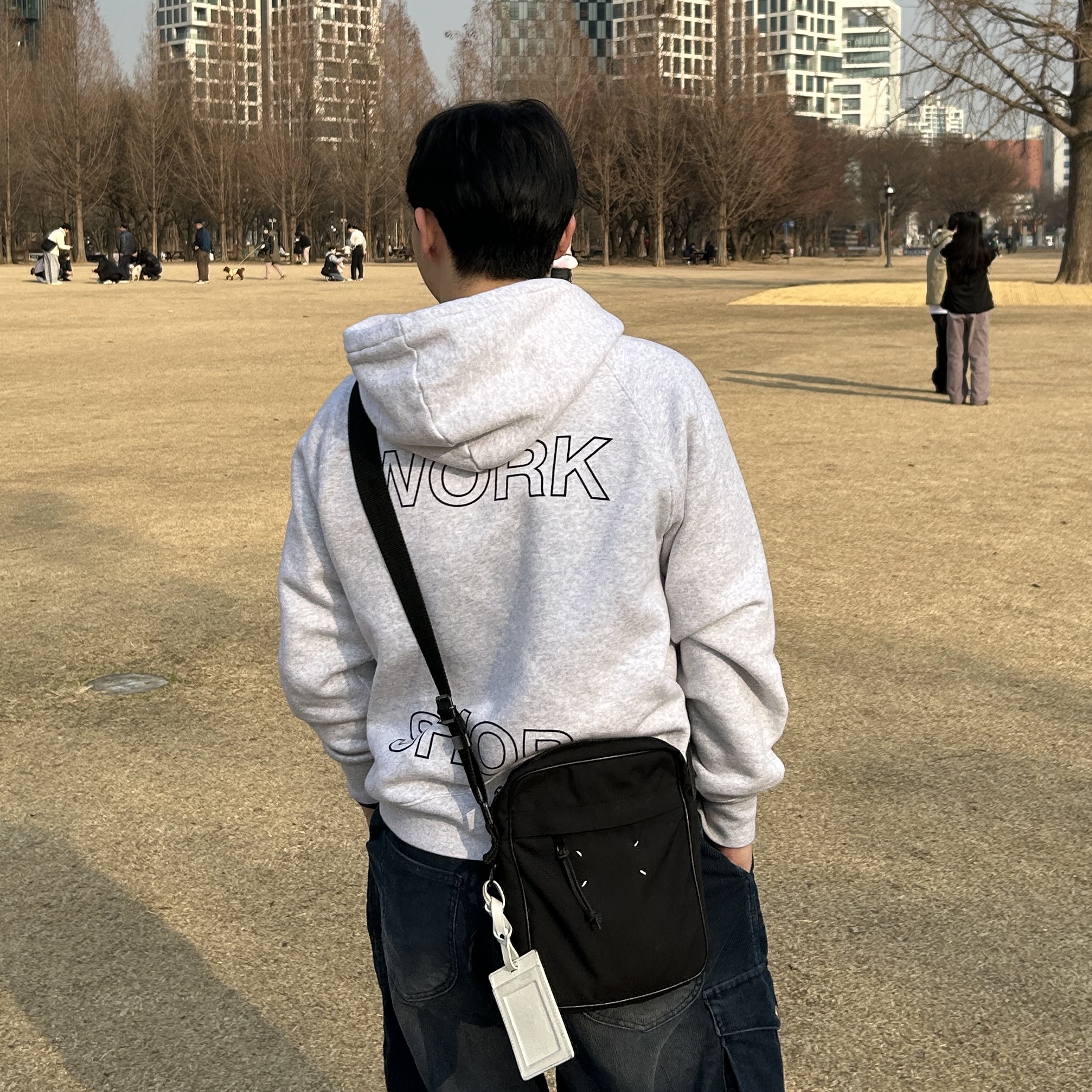 Our Legacy Work Shop Hood Grey Melange 착용 스타일 - 2
