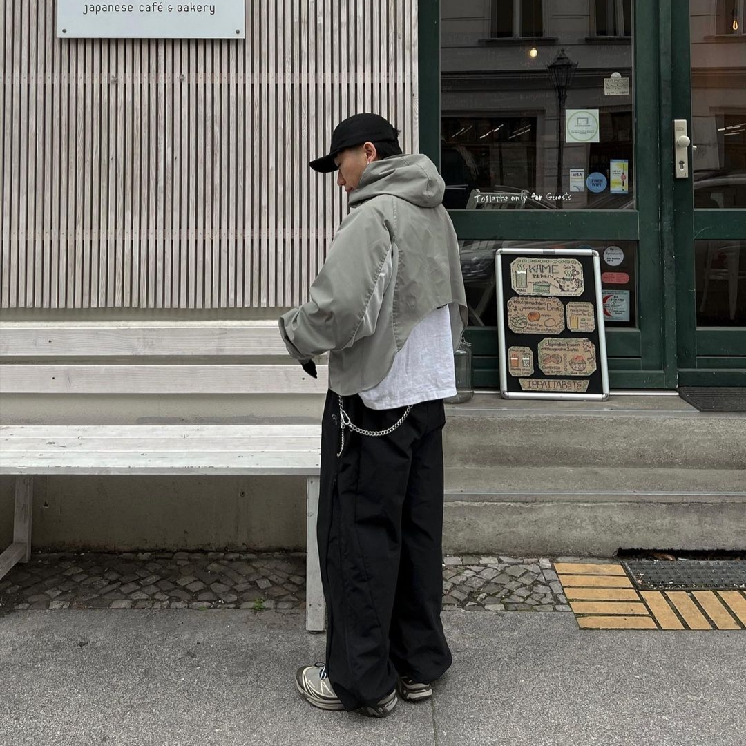 Art Of Field Assembled Jacket Beige, Salomon XT-6 Gore-Tex Vintage Khaki 착용 스타일 - 1