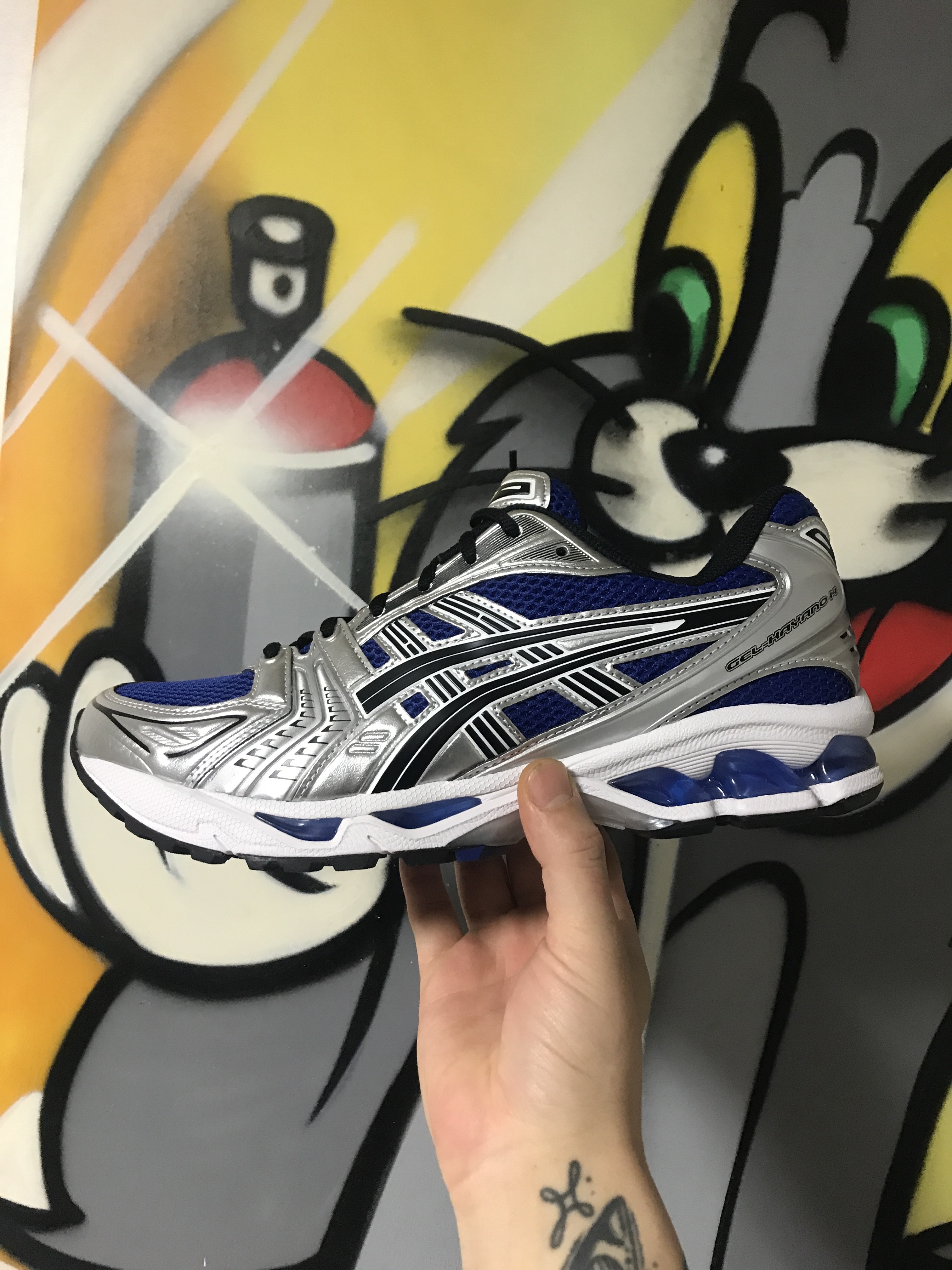 Asics Gel-Kayano 14 Monaco Blue Black 착용 스타일 - 1