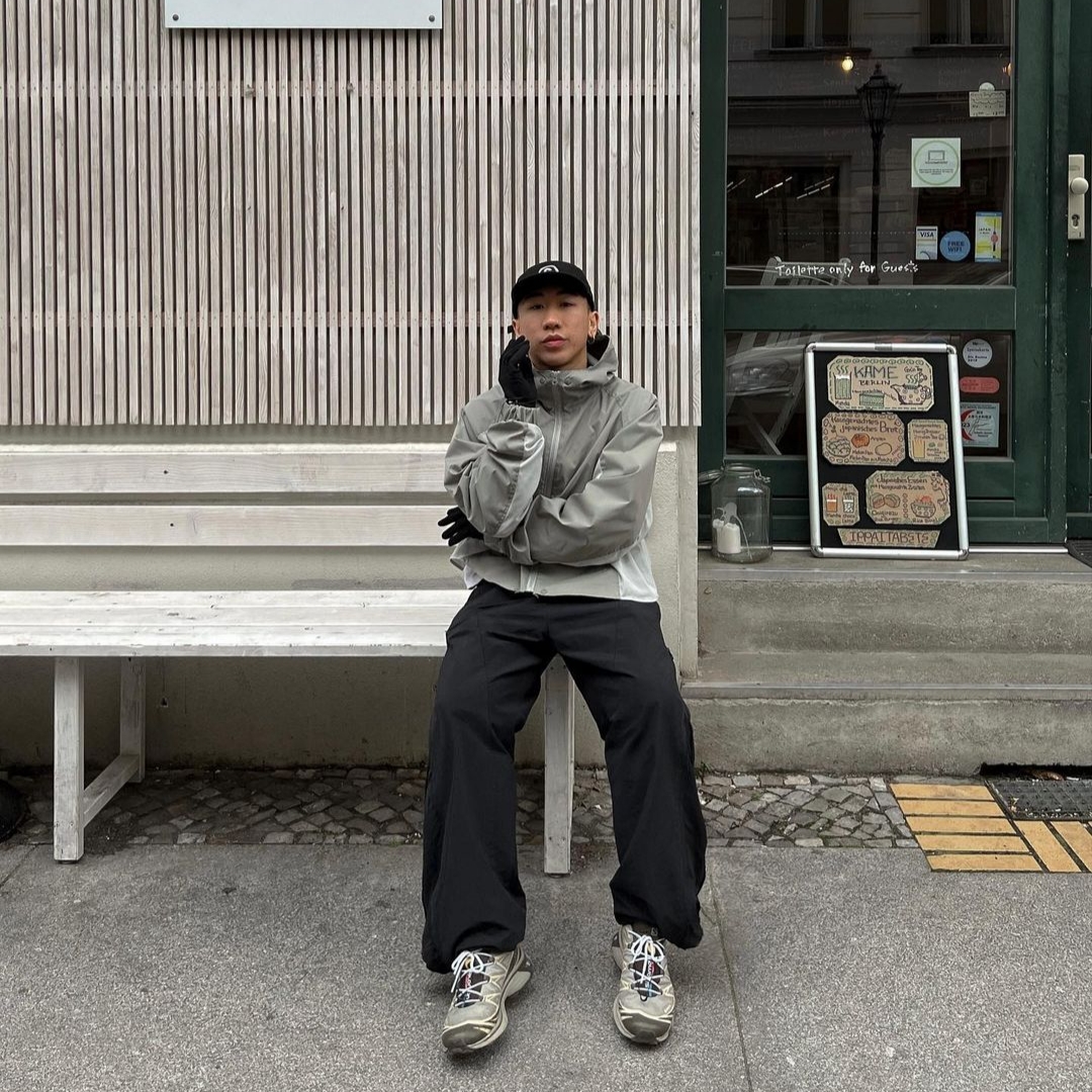 Art Of Field Assembled Jacket Beige, Salomon XT-6 Gore-Tex Vintage Khaki 착용 스타일 - 2