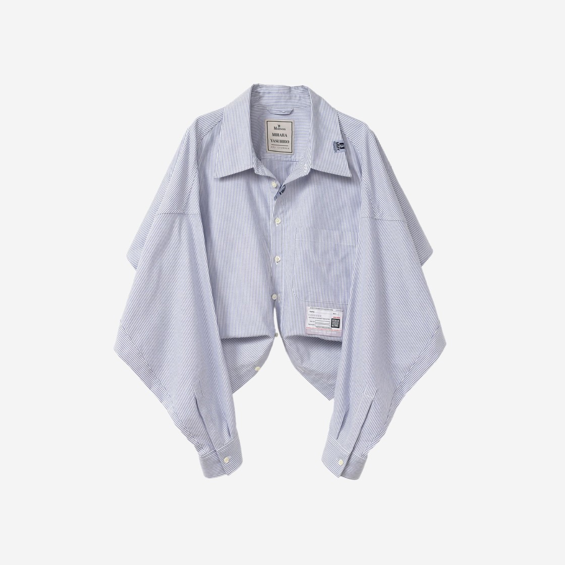 (W) Maison Mihara Yasuhiro Cropped Shirt Blue 상세 이미지 1