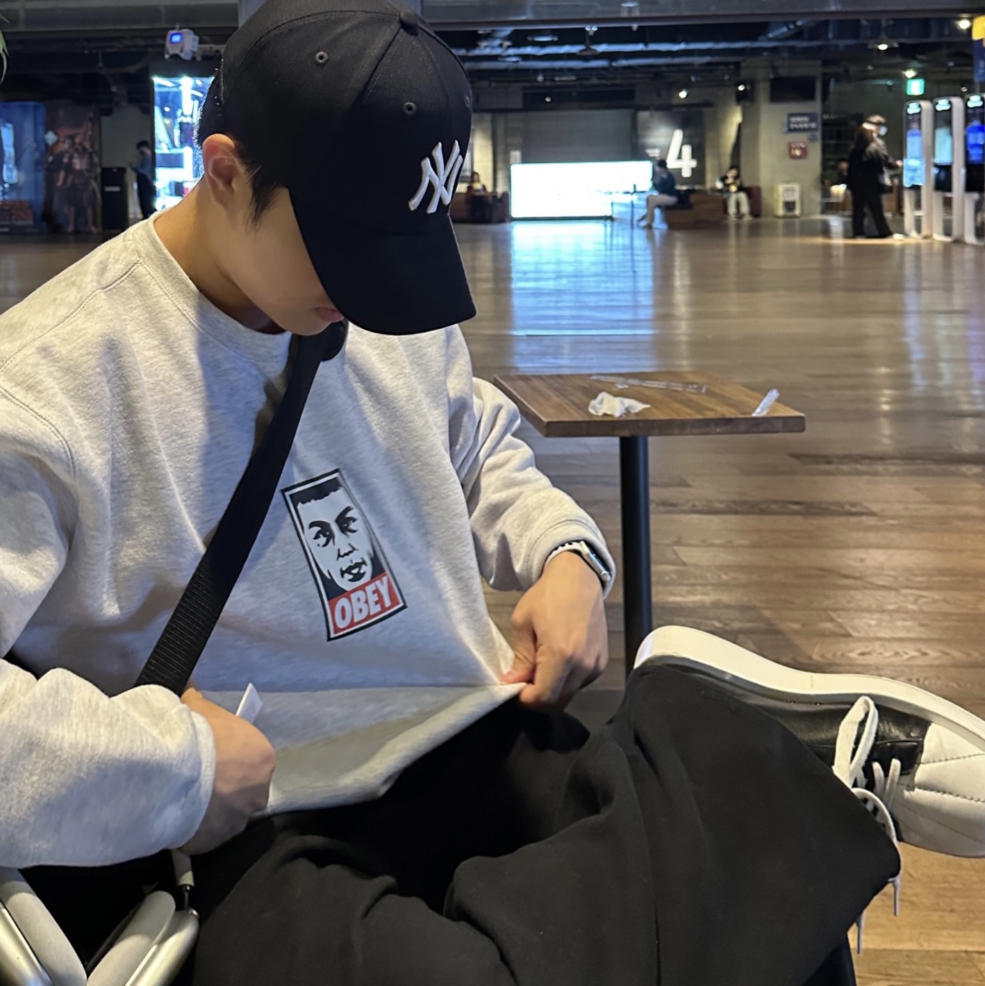 Sunday Ceremony Sy Logo 5 Panel Cotton Cap - Navy, UVU Half Tight 2.0 Black Grey 착용 스타일 - 2