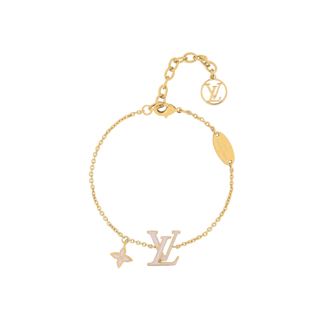M1008A Louis Vuitton LV Iconic Enamel Bracelet Brass Light Pink - 대표 이미지 #1