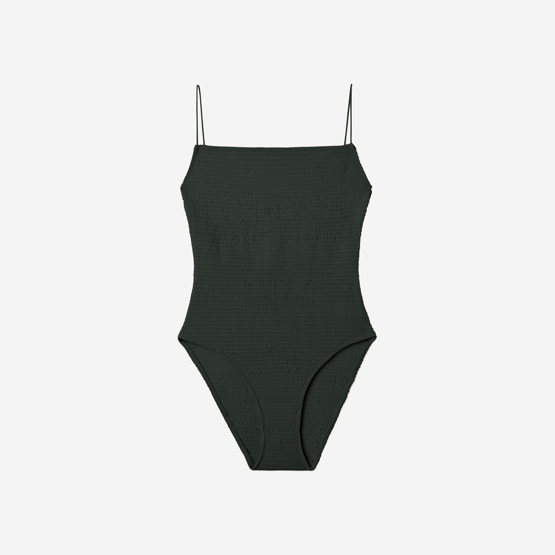 (W) Toteme Smocked Swimsuit Dark Green 상세 이미지 1