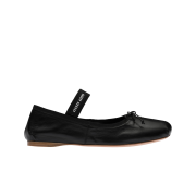 (W) Miu Miu Leather Ballerinas Black