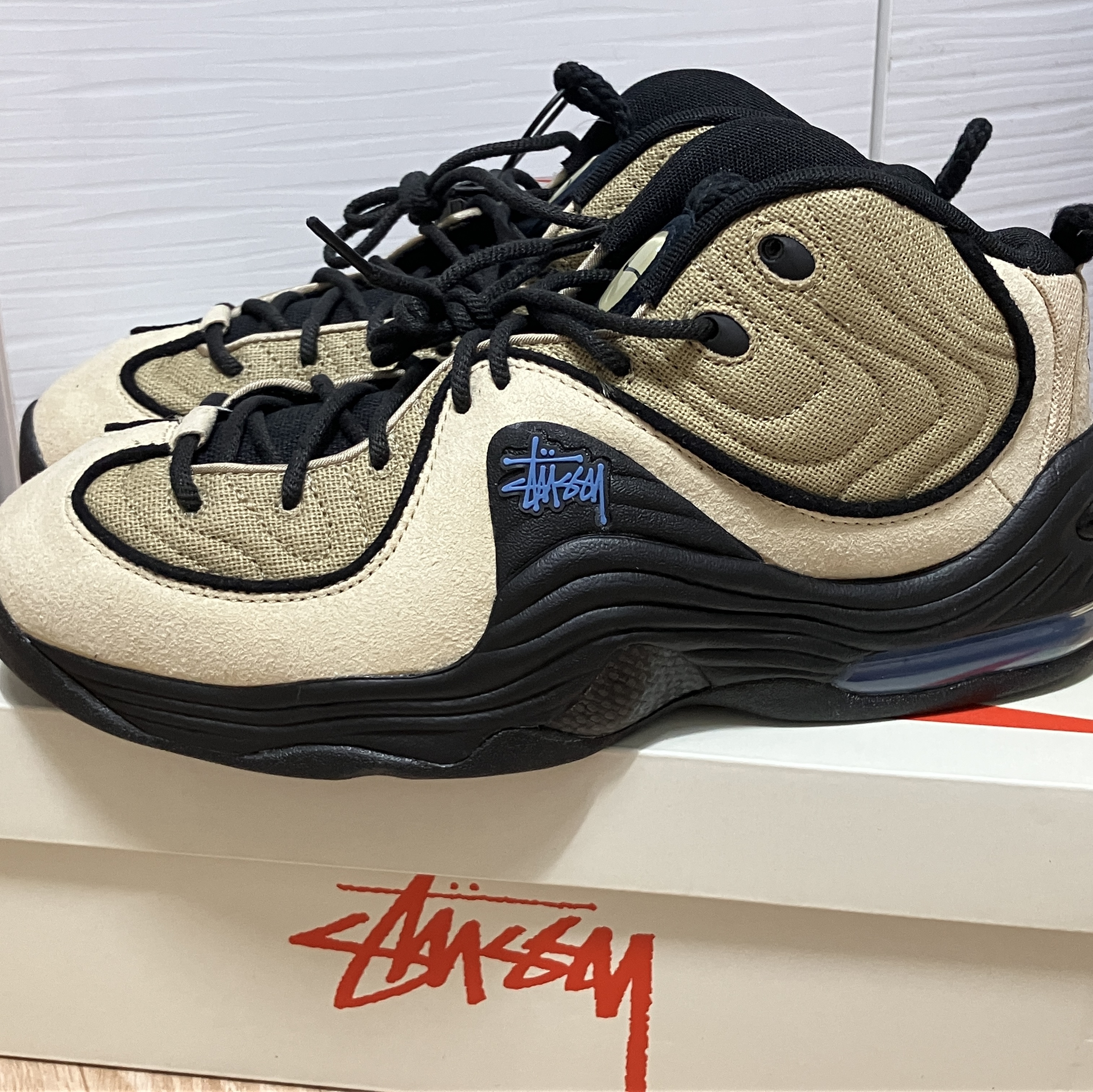 Nike x Stussy Air Penny II Rattan and Limestone 착용 스타일 - 2
