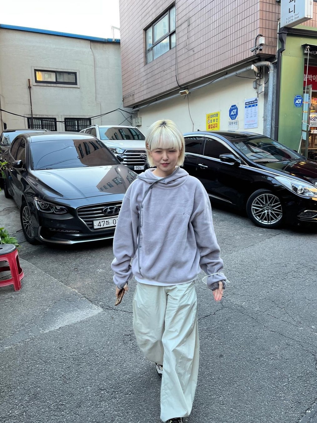 Art Of Field Side Snap Jersey Hooded Light Gray 착용 스타일 - 2