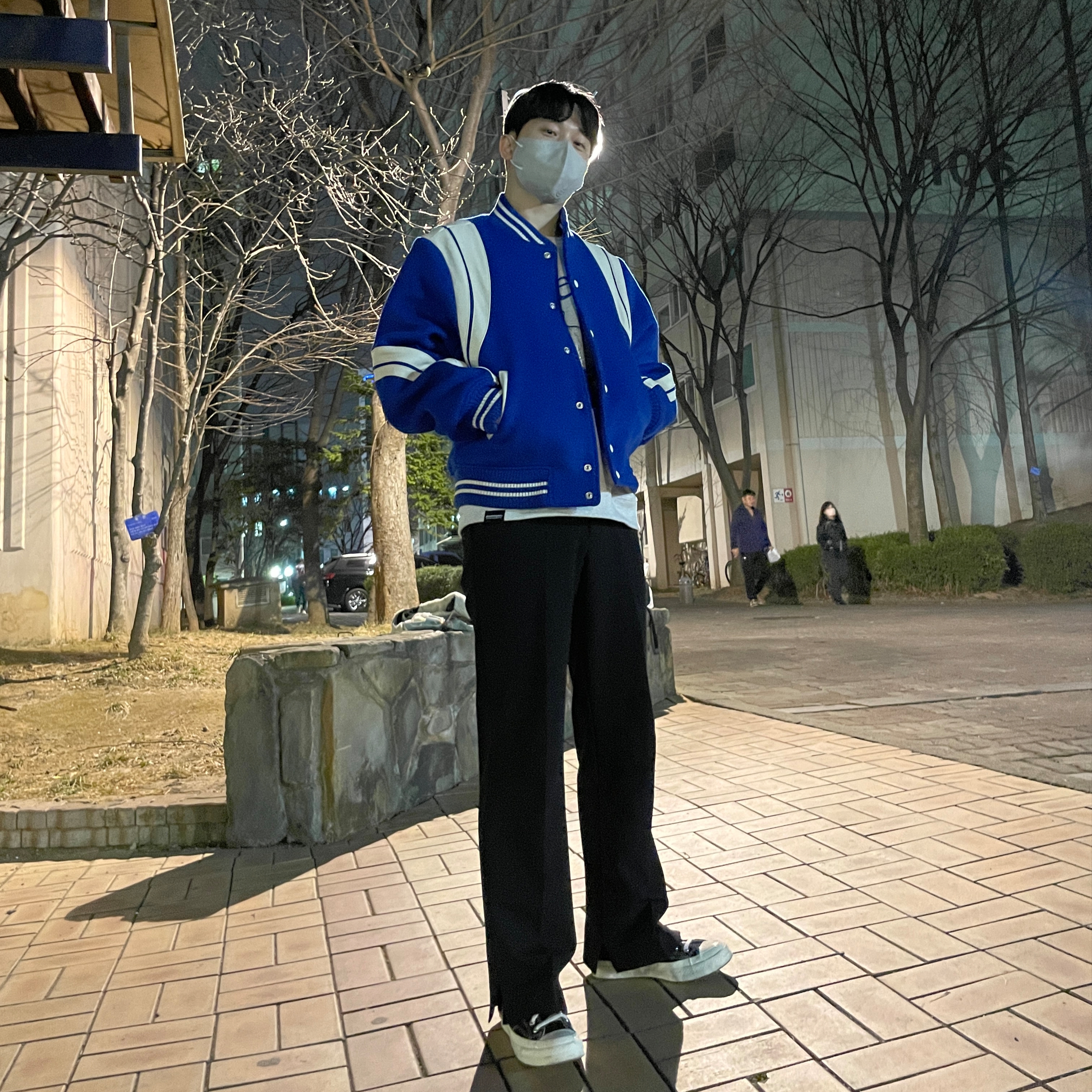 Ader Error Twit Jumper Blue 착용 스타일 - 1